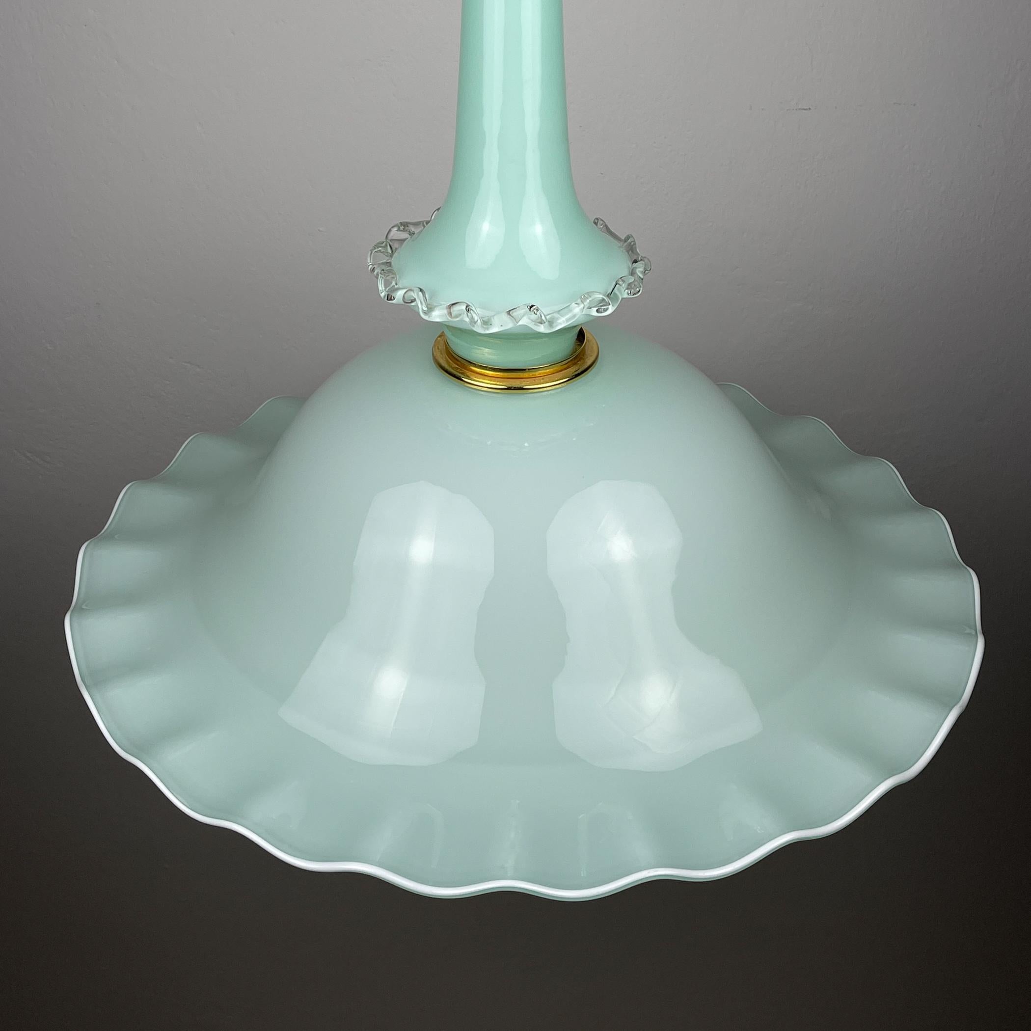 Vintage Murano glass pendant lamp by Venini, Italy 1970s For Sale 3