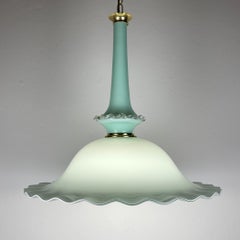 Vintage Murano glass pendant lamp, style of Venini, Italy 1950s