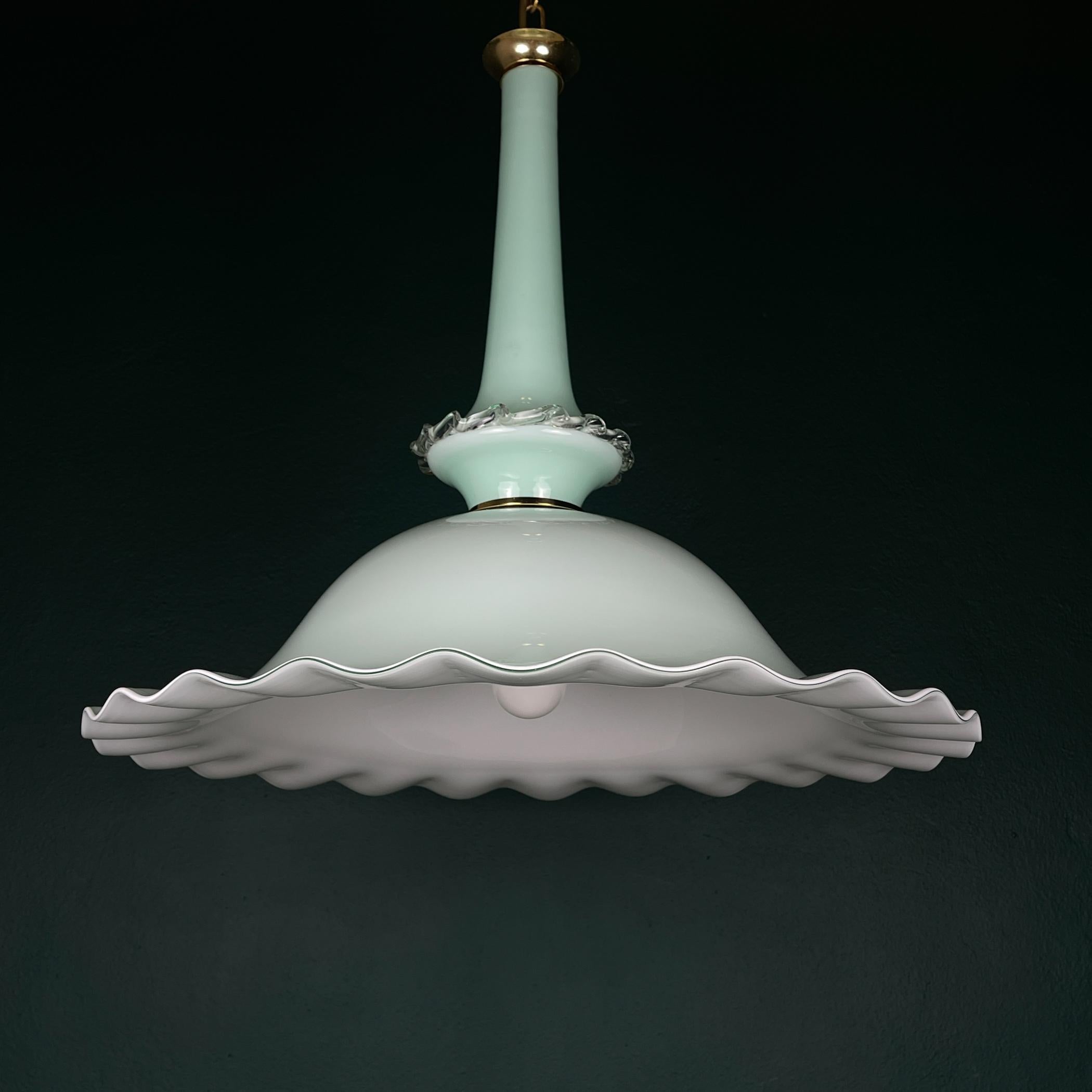 20th Century Vintage Murano glass pendant lamp by Venini, Italy 1970s For Sale