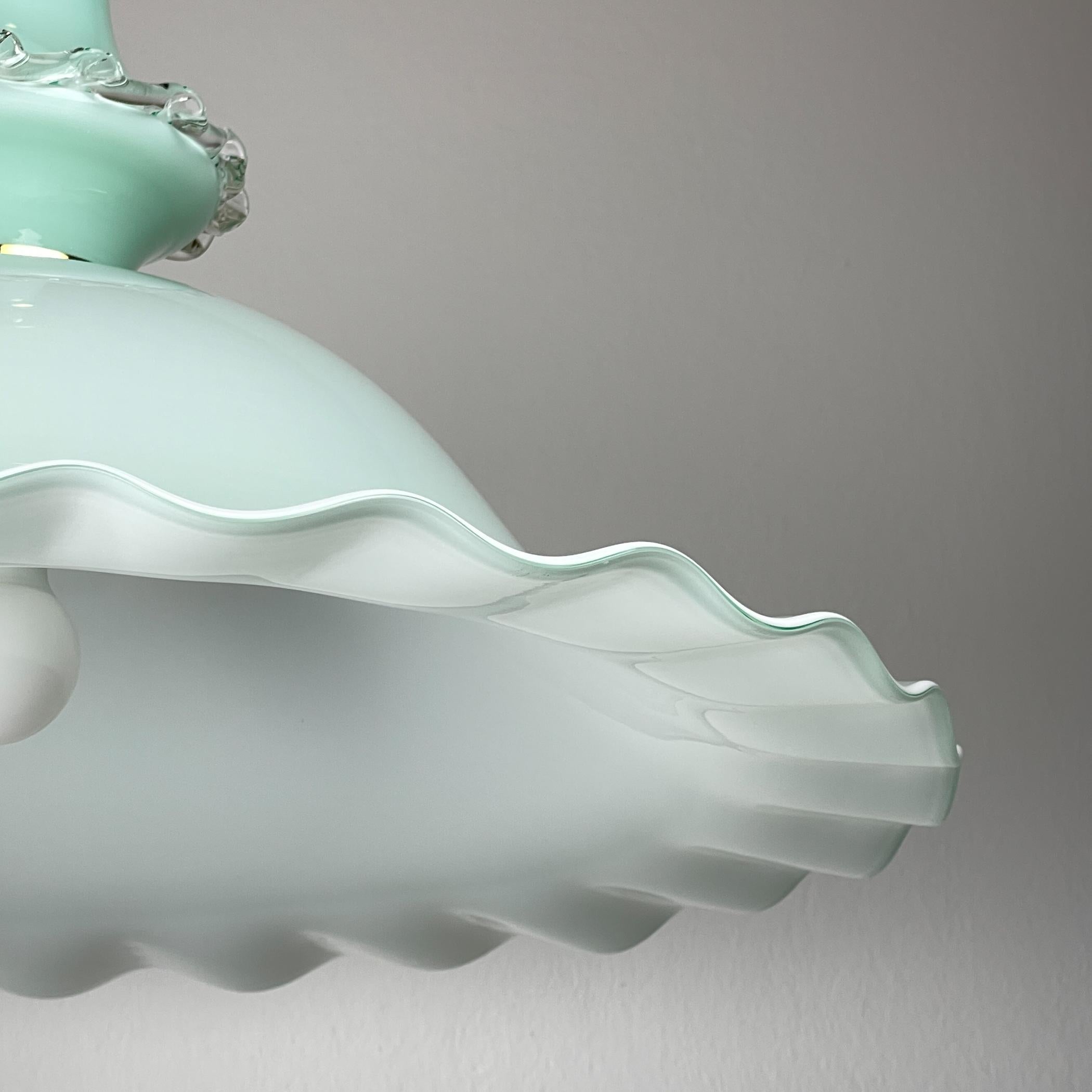 Vintage Murano glass pendant lamp by Venini, Italy 1970s For Sale 1