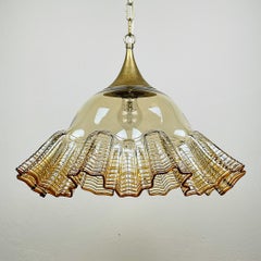 Vintage murano glass pendant lamp De Majo Italy 1970s