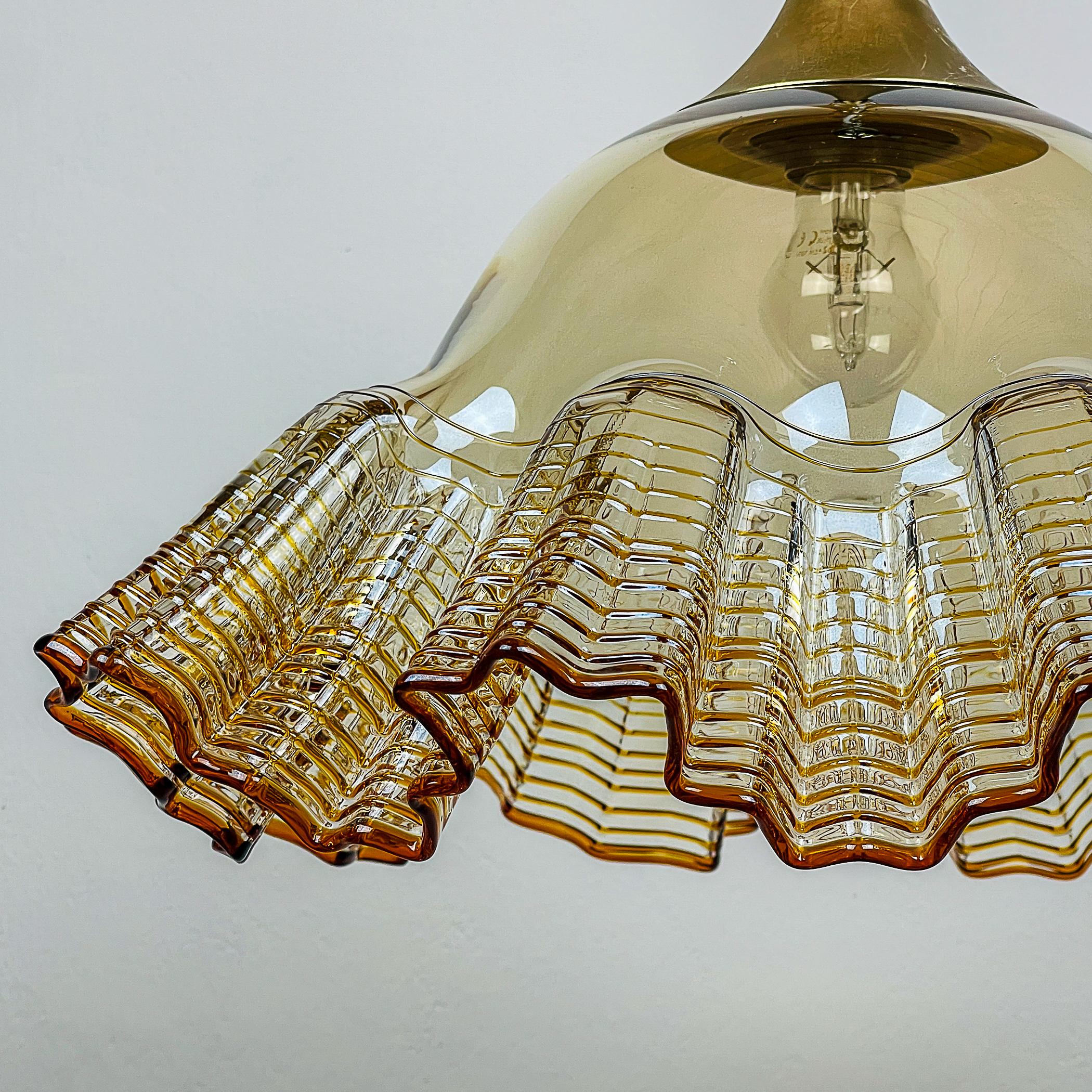 Italian Vintage murano glass pendant lamp De Majo Italy 1970s  For Sale