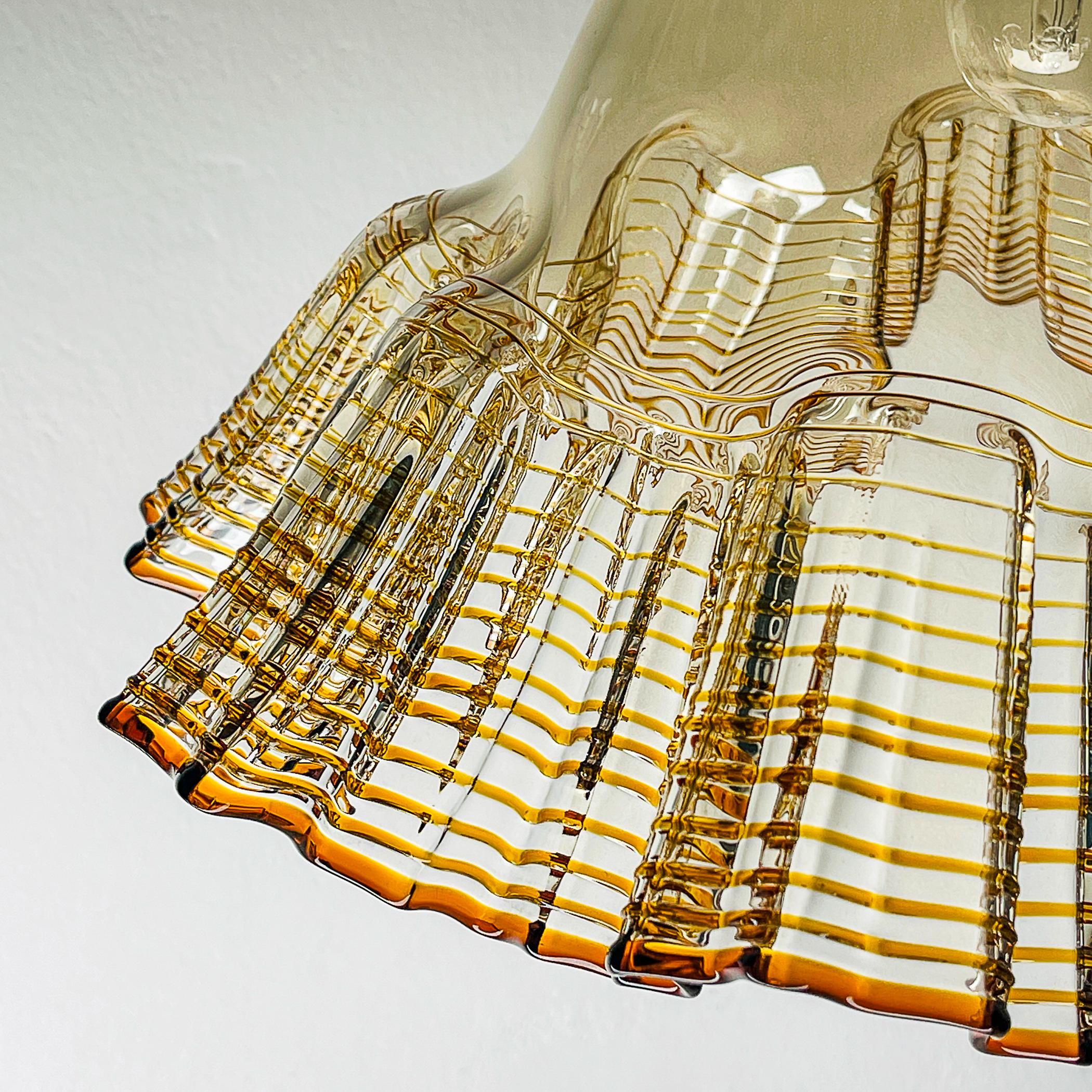 Vintage murano glass pendant lamp De Majo Italy 1970s  For Sale 2