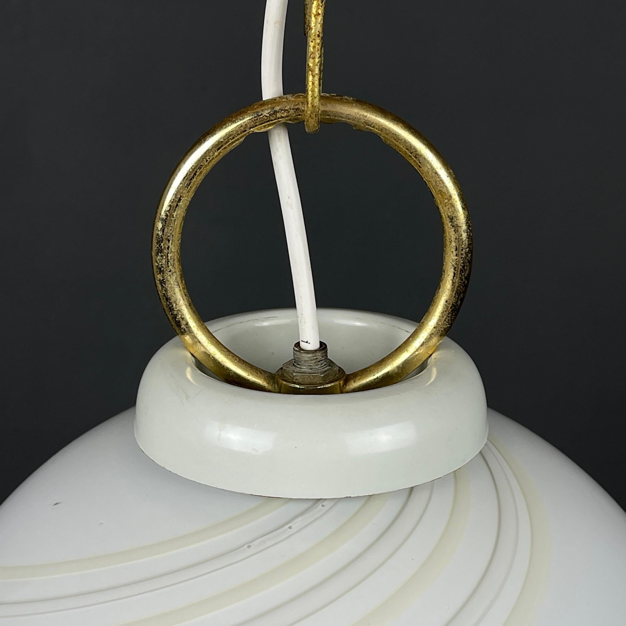 Lampe à suspension vintage en verre de Murano Fazzoletto, Italie, 1970  en vente 4
