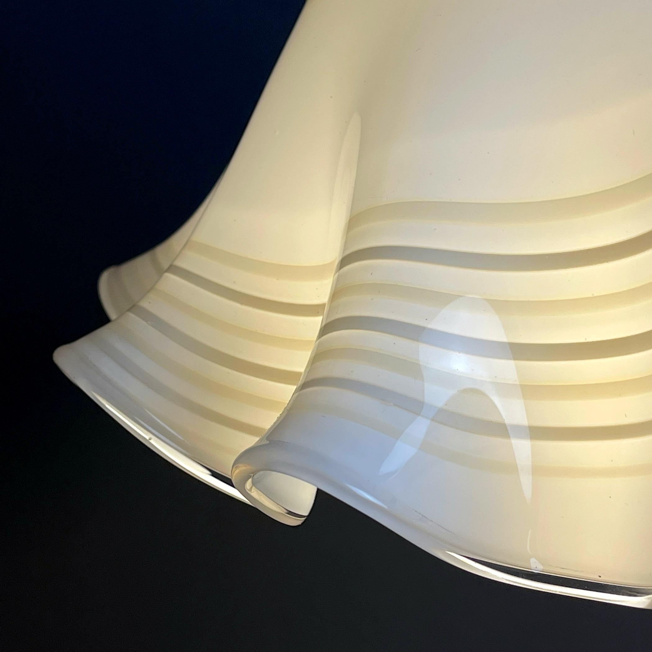 Vintage Murano Glass Pendant Lamp Fazzoletto, Italy, 1970s For Sale 8