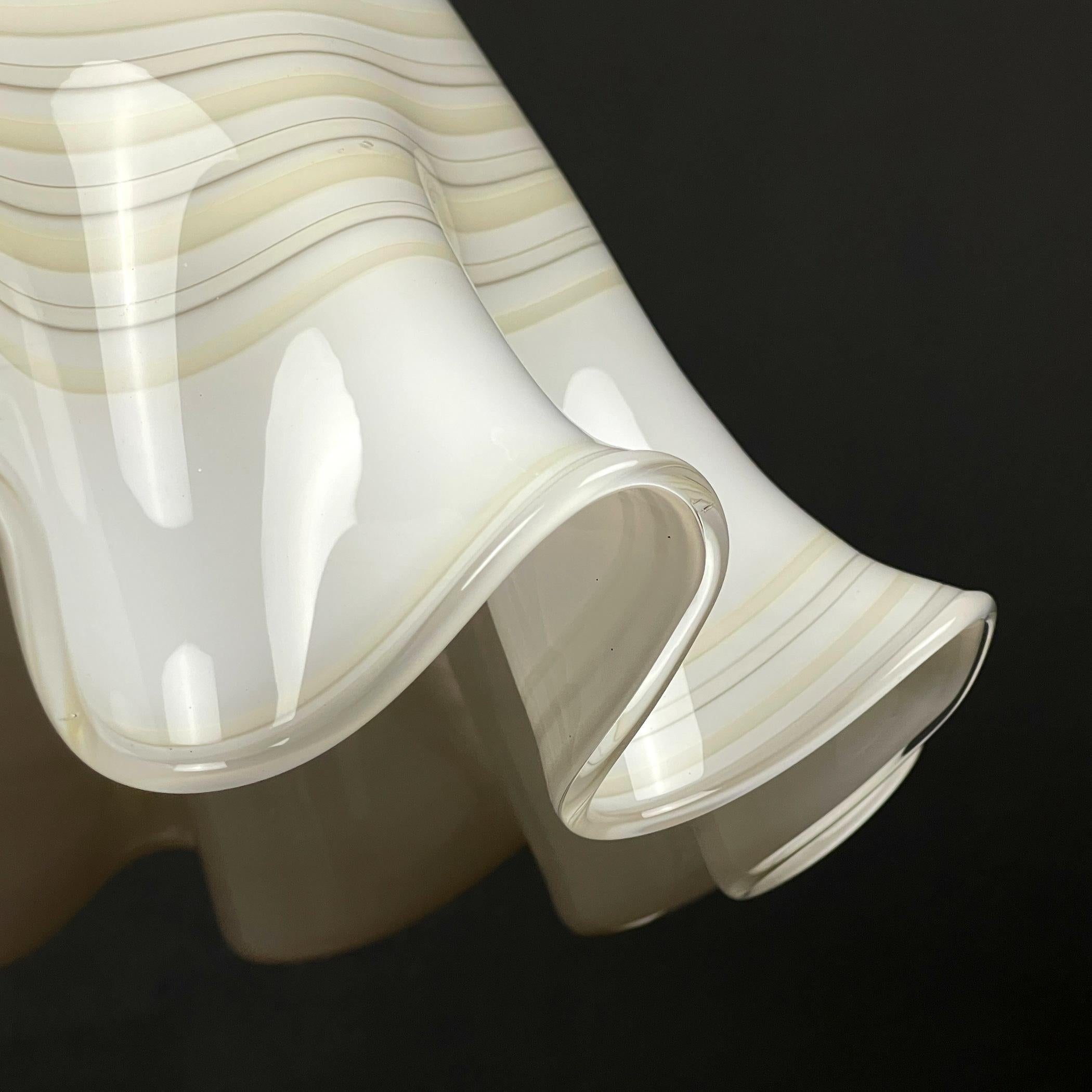 20th Century Vintage Murano Glass Pendant Lamp Fazzoletto, Italy, 1970s  For Sale