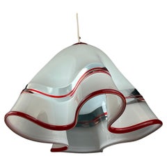 Lampada a sospensione in vetro di Murano vintage Fazzoletto Italia anni '80