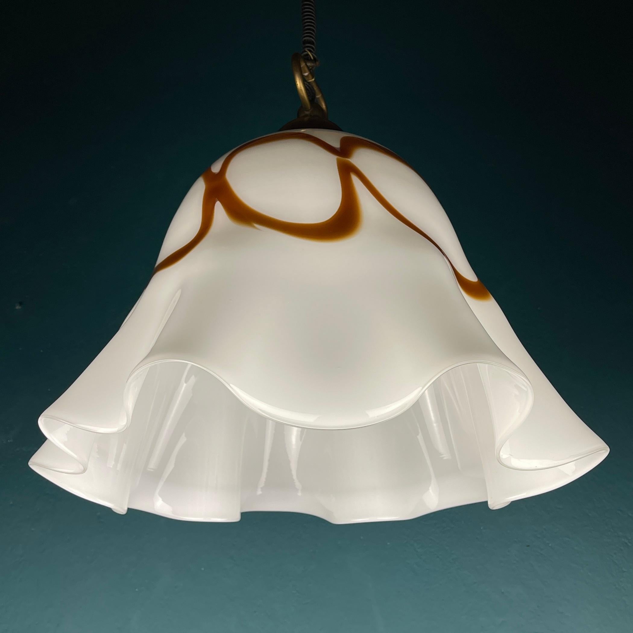 Lampe pendante vintage en verre de Murano Fazzoletto Vetri Murano, Italie, années 1970 en vente 5