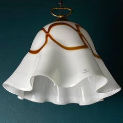 Vintage Murano Glass Pendant Lamp Fazzoletto Vetri Murano, Italy, 1970s