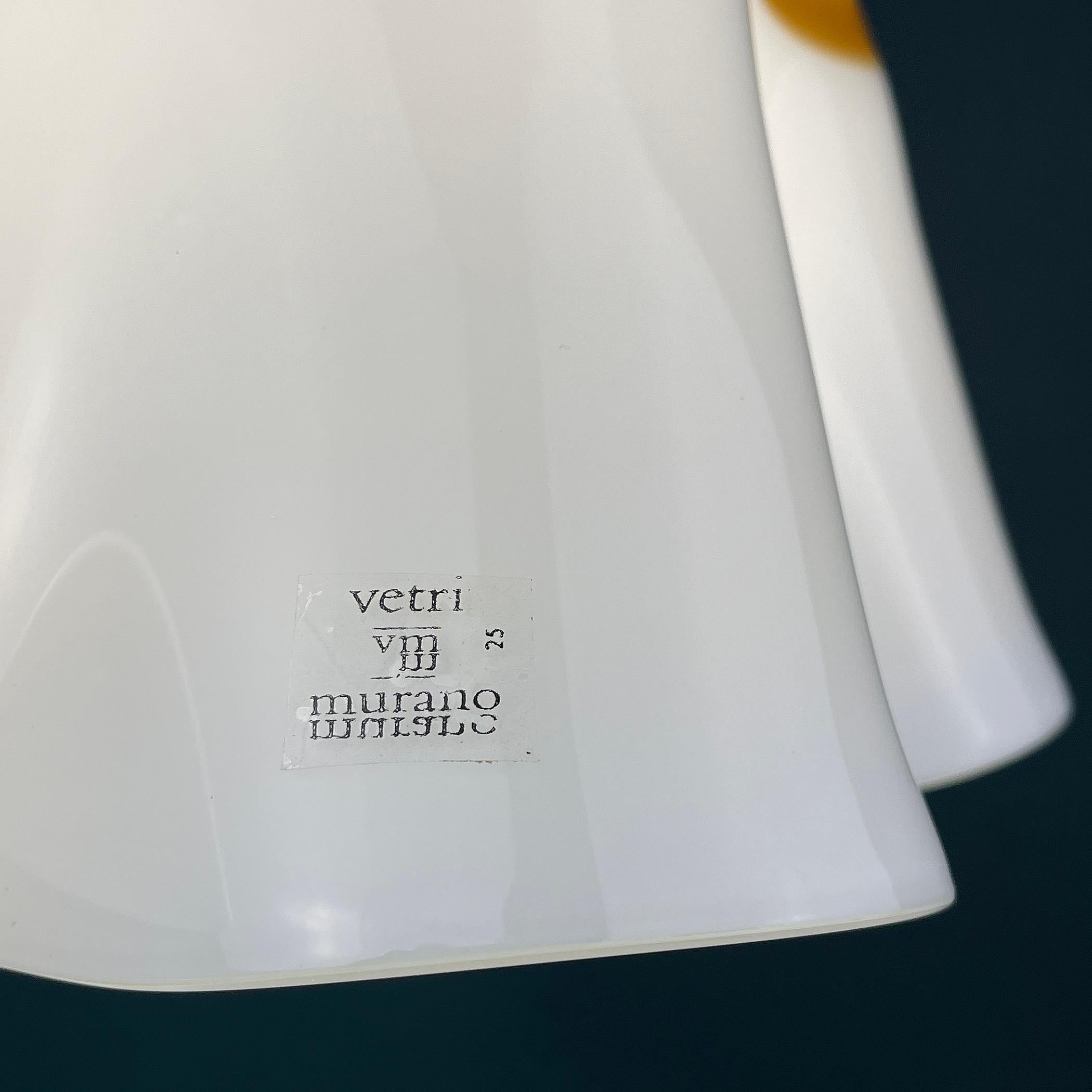 Lampe pendante vintage en verre de Murano Fazzoletto Vetri Murano, Italie, années 1970 Bon état - En vente à Miklavž Pri Taboru, SI