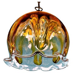Vintage Murano Glass Pendant Lamp Italy 1960s Murano Amber
