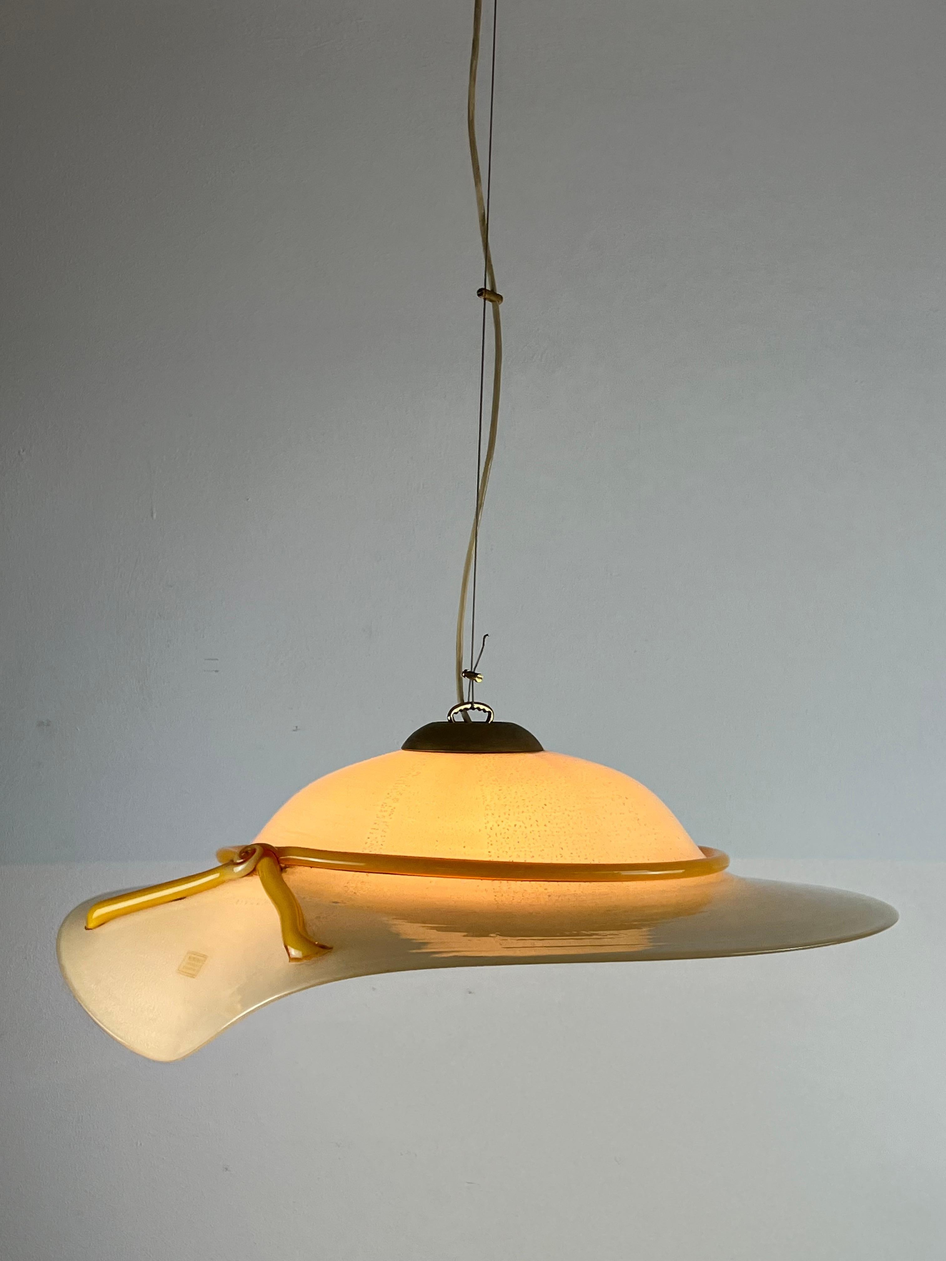 Italian Vintage Murano Glass Pendant Lamp 1970s For Sale 5