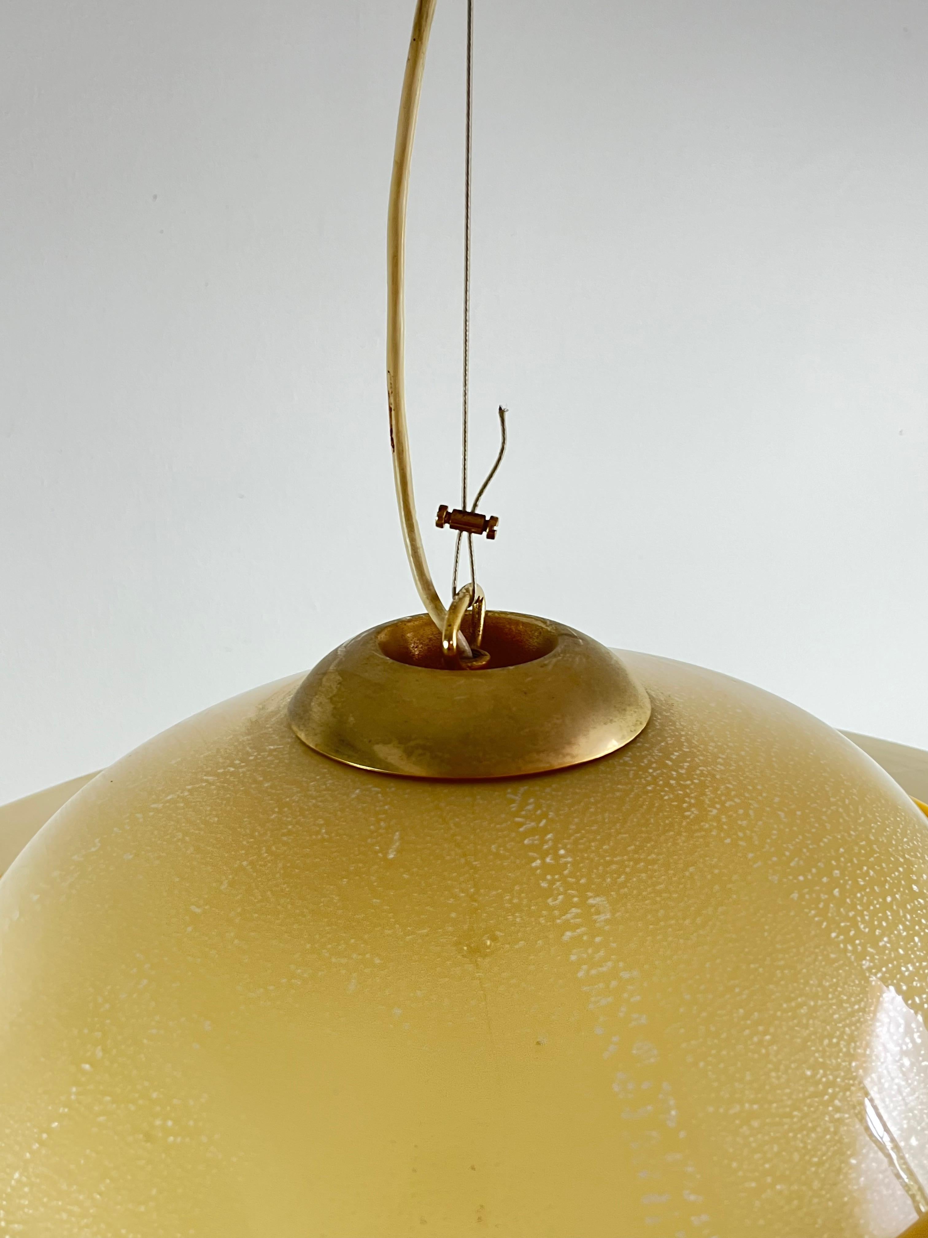 Late 20th Century Italian Vintage Murano Glass Pendant Lamp 1970s For Sale