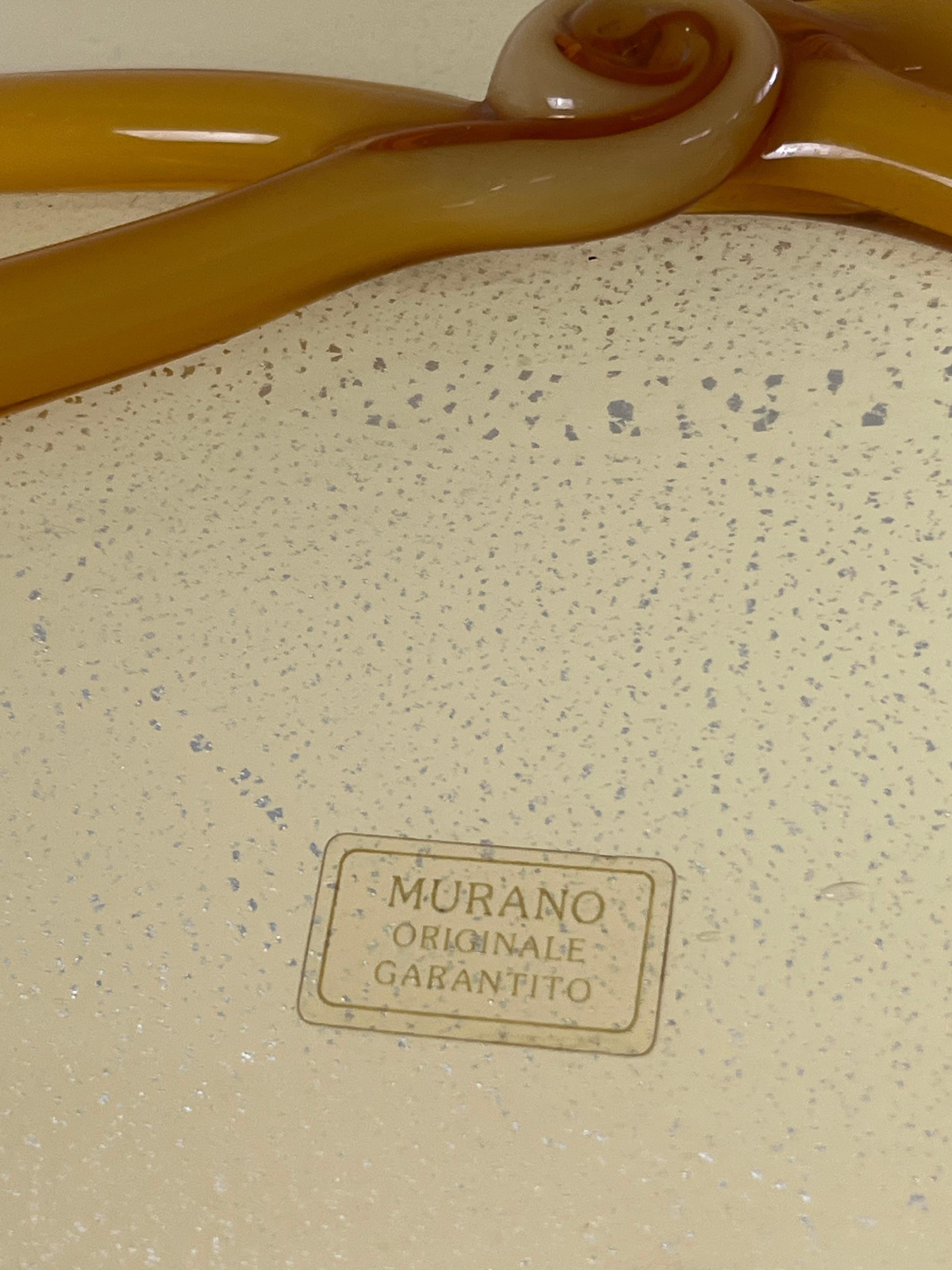 Italienische Vintage Murano-Glas-Hängeleuchte 1970er Jahre (Muranoglas) im Angebot