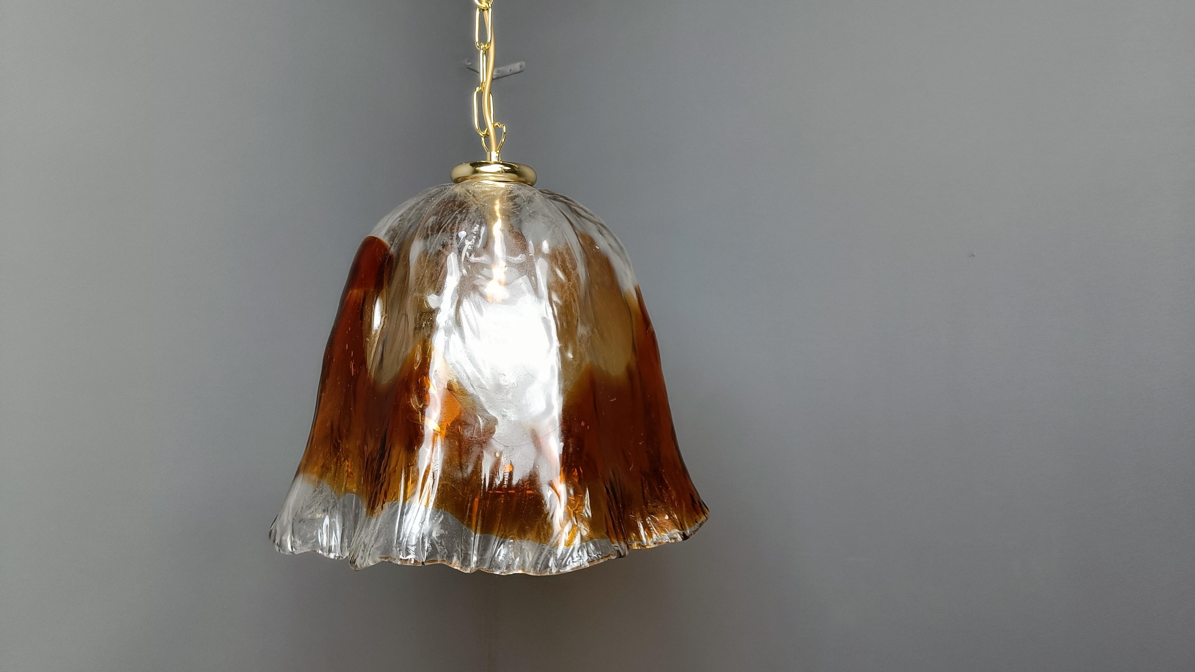 Lampada a sospensione in vetro di Murano vintage, per Mazzega Murano, anni '60 in vendita 3