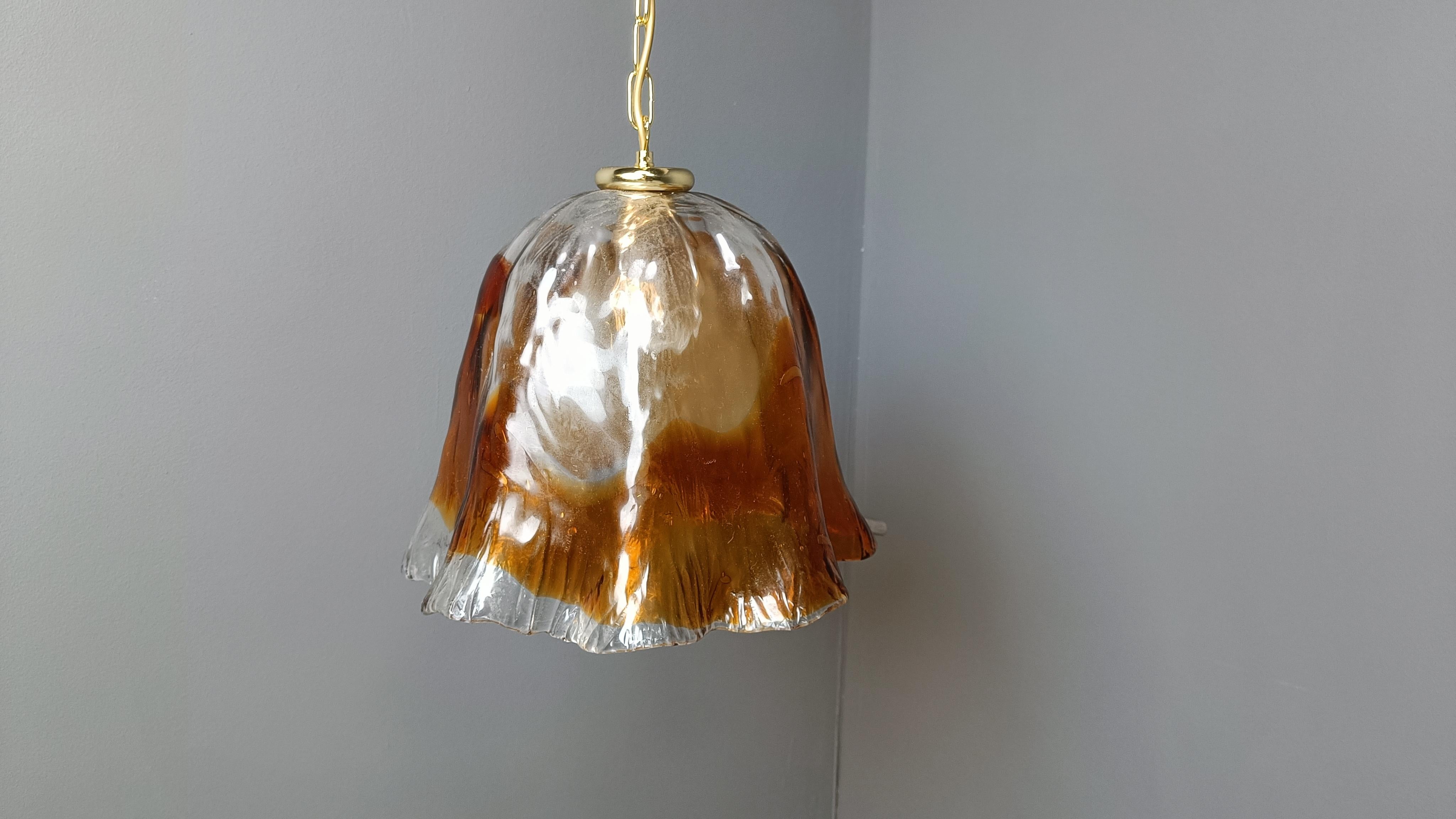 Lampada a sospensione in vetro di Murano vintage, per Mazzega Murano, anni '60 in vendita 4