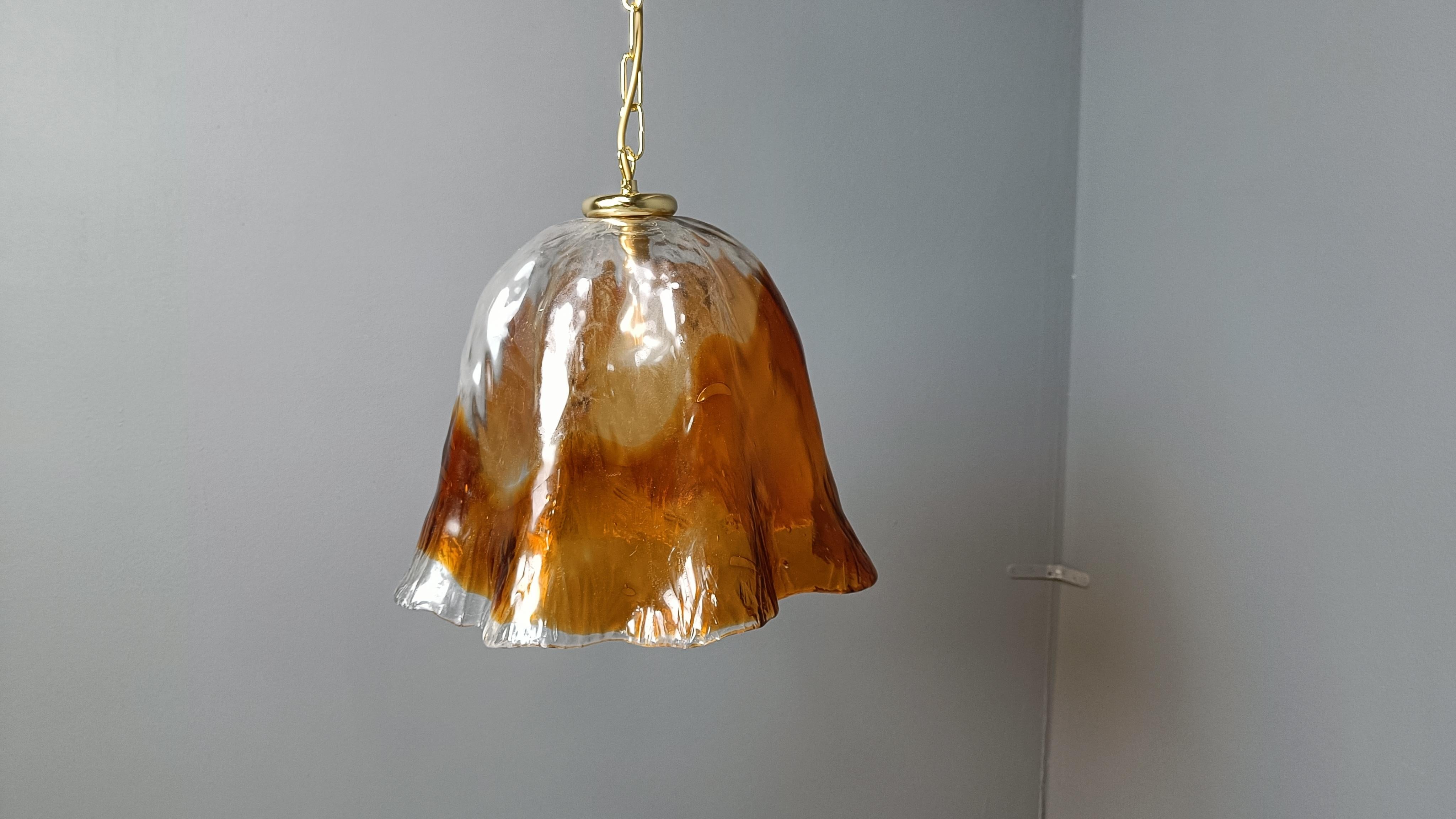 Lampada a sospensione in vetro di Murano vintage, per Mazzega Murano, anni '60 in vendita 5