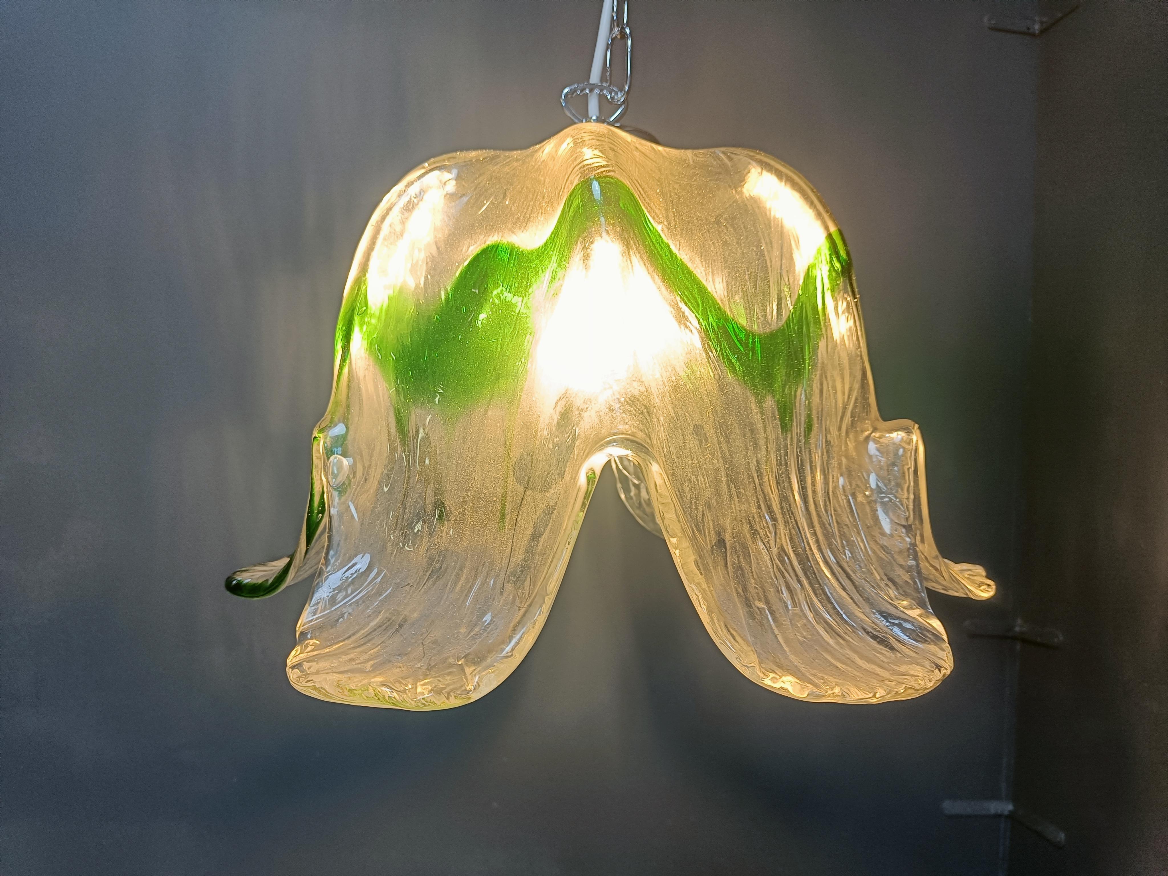 Italiano Lampada a sospensione in vetro di Murano vintage, per Mazzega Murano, anni '60 in vendita