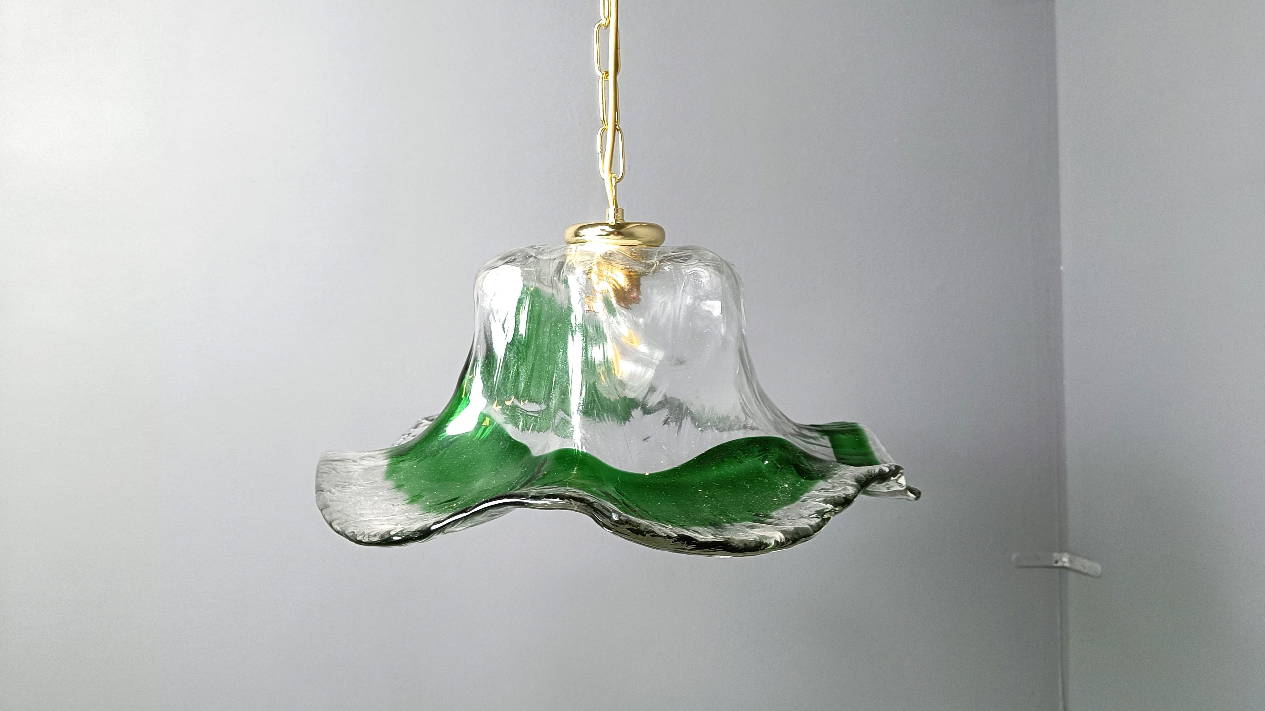 Lampada a sospensione in vetro di Murano vintage, per Mazzega Murano, anni '60 In condizioni ottime in vendita a Leuven, Vlaams Gewest