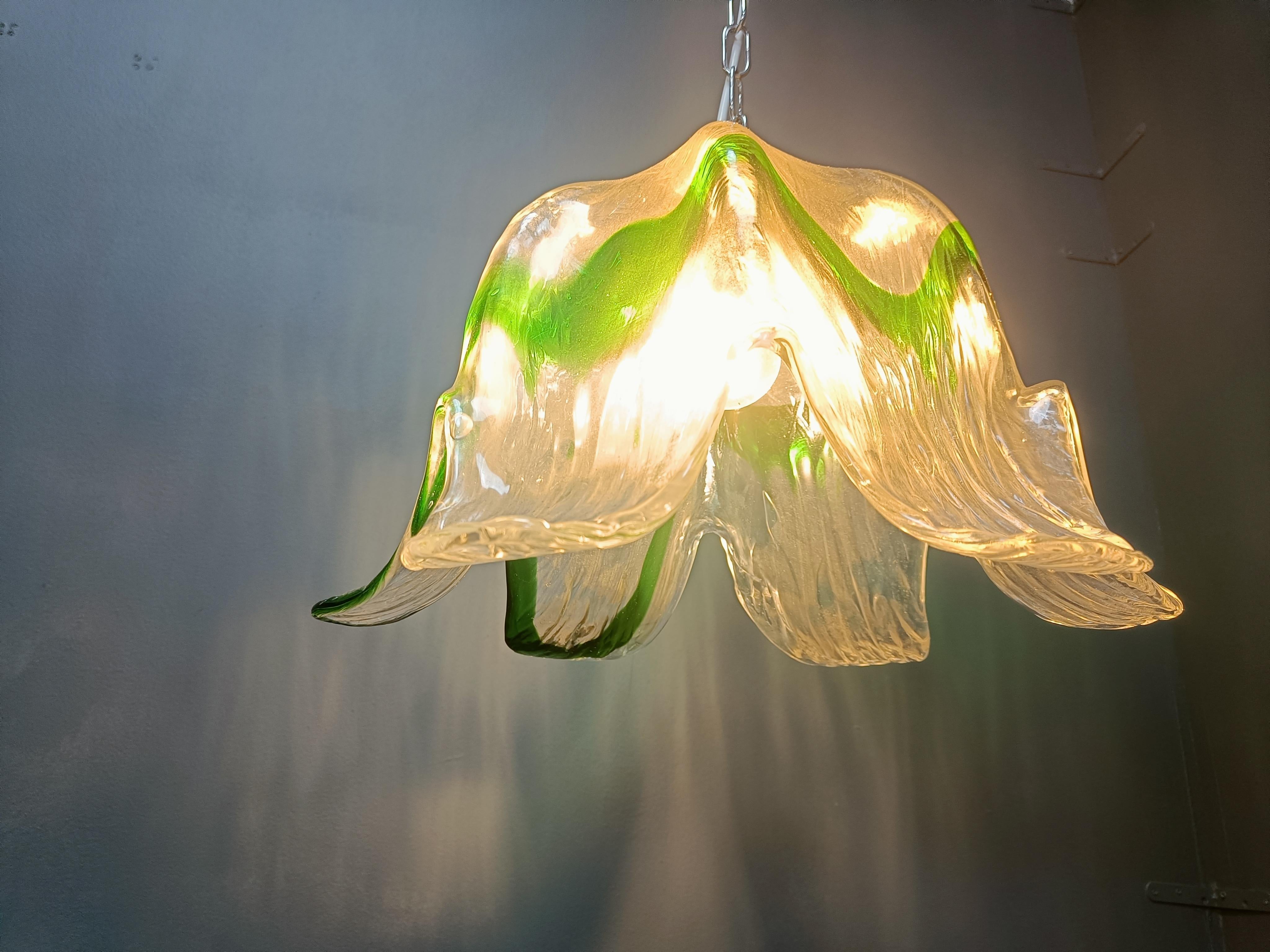 Lampada a sospensione in vetro di Murano vintage, per Mazzega Murano, anni '60 In condizioni buone in vendita a Leuven, Vlaams Gewest