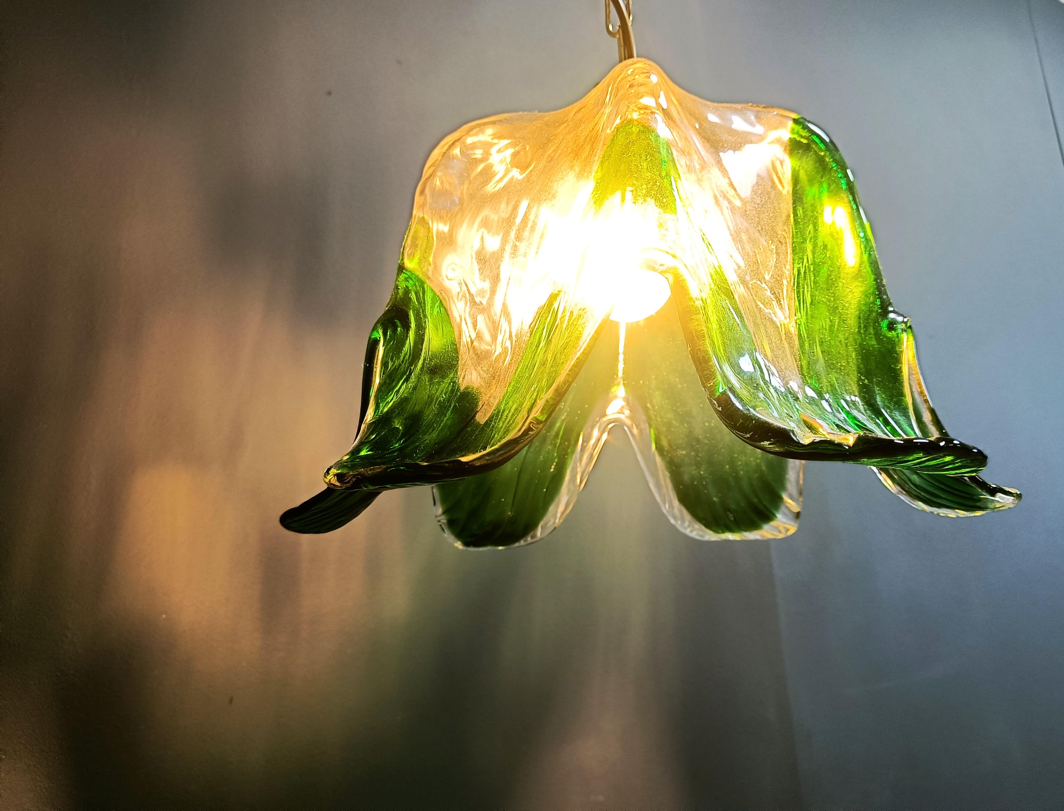 Lampada a sospensione in vetro di Murano vintage, per Mazzega Murano, anni '60 In condizioni buone in vendita a Leuven, Vlaams Gewest