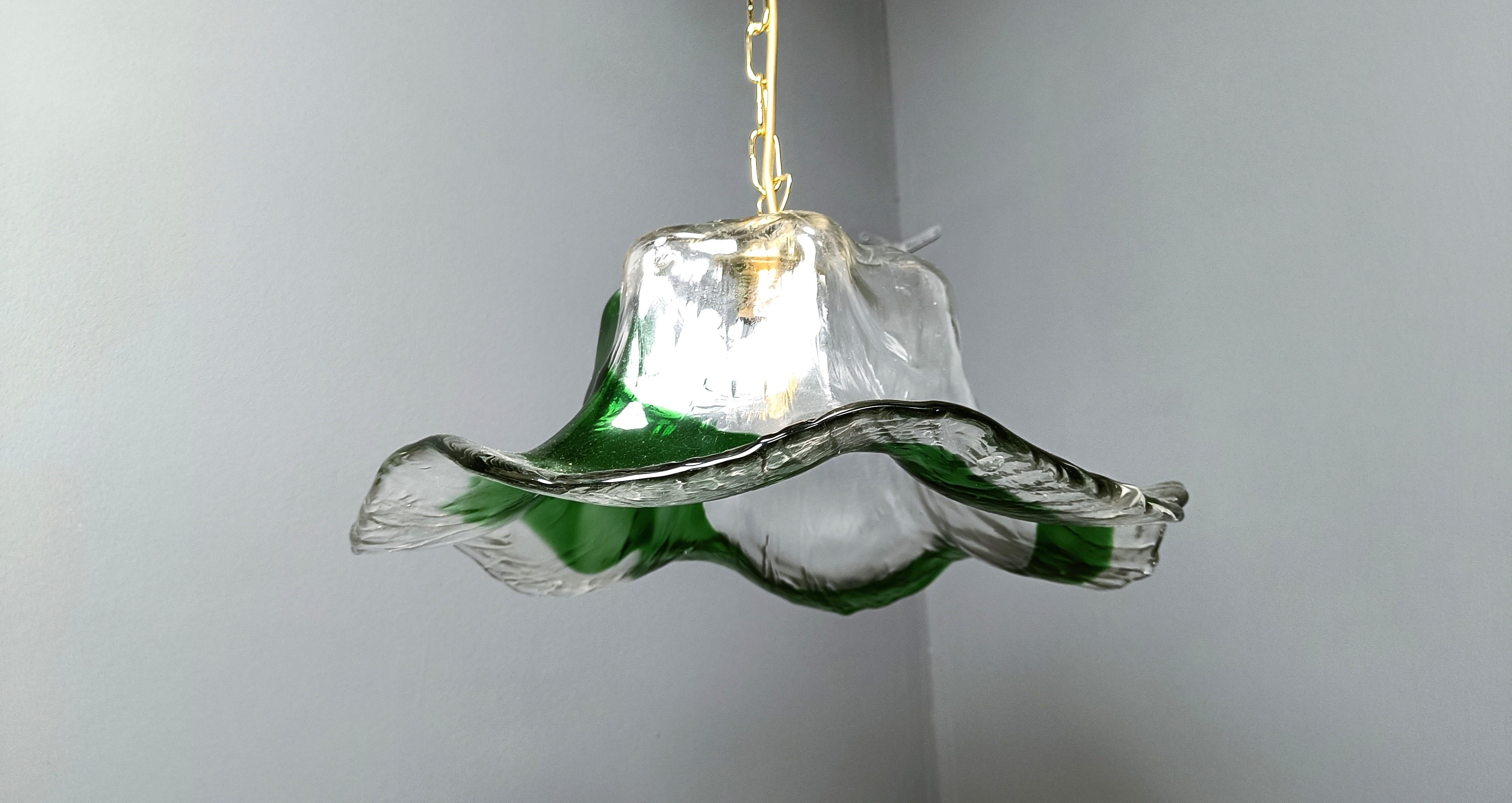 Metà XX secolo Lampada a sospensione in vetro di Murano vintage, per Mazzega Murano, anni '60 in vendita