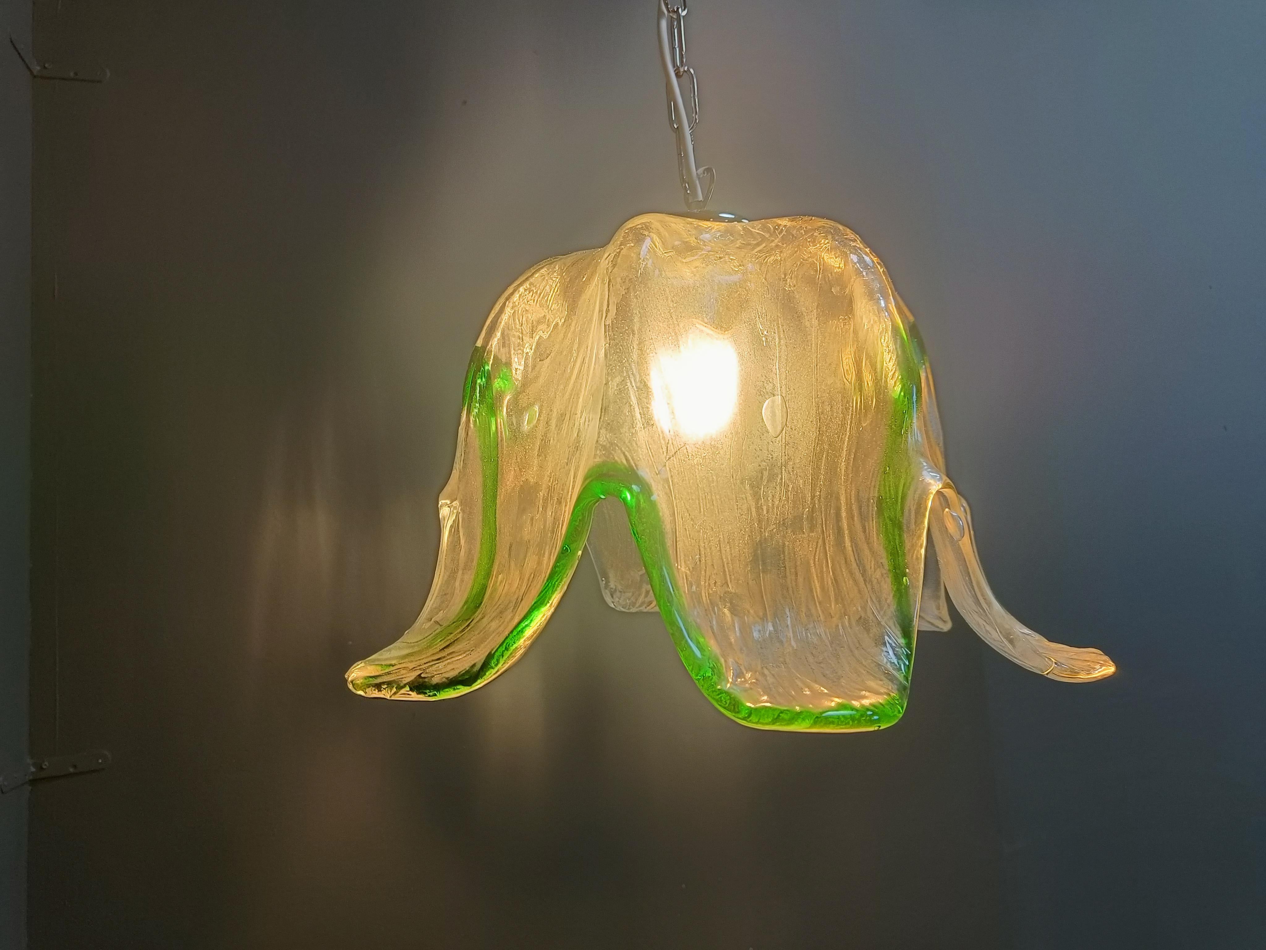 Metà XX secolo Lampada a sospensione in vetro di Murano vintage, per Mazzega Murano, anni '60 in vendita