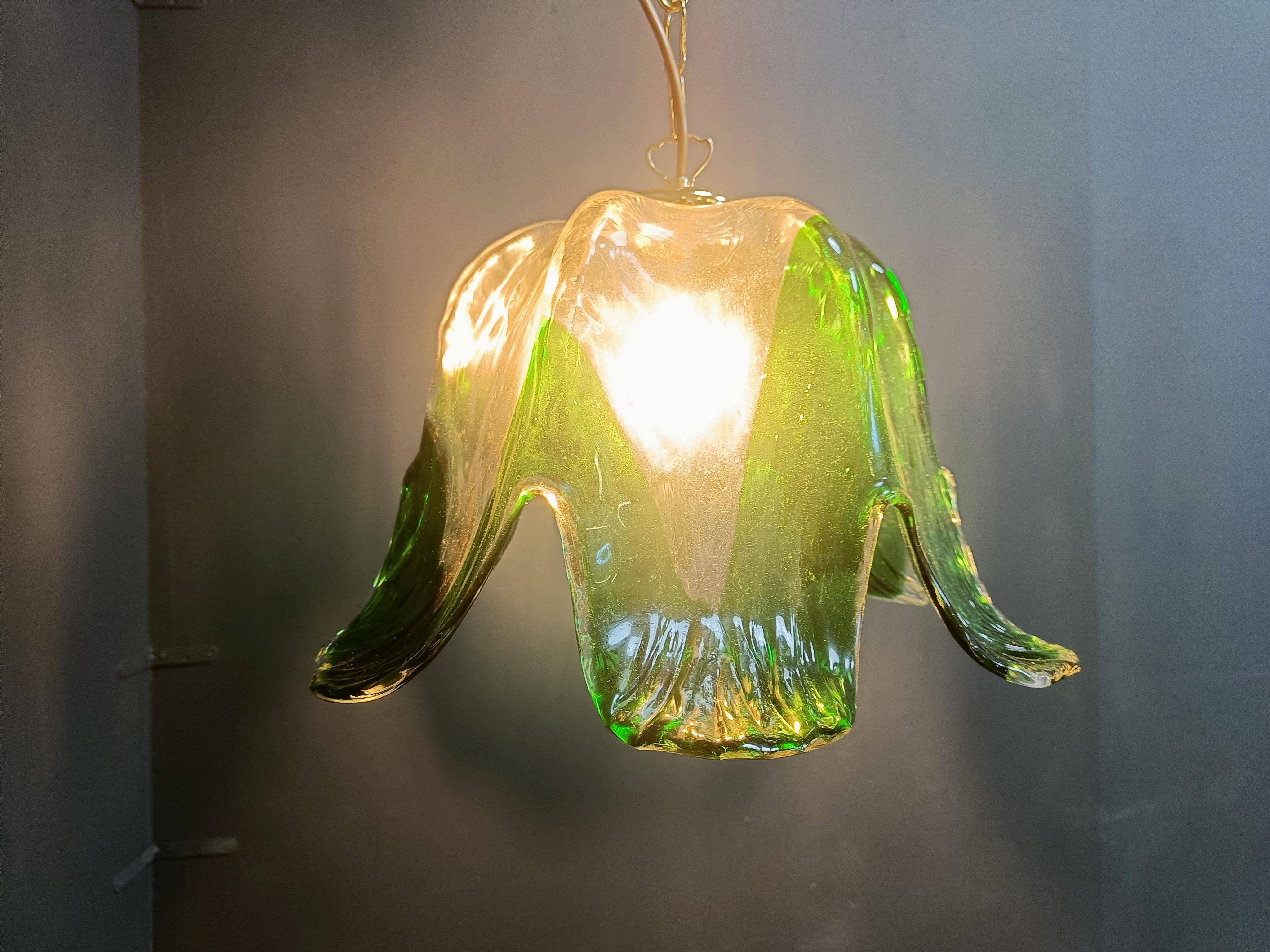 Metà XX secolo Lampada a sospensione in vetro di Murano vintage, per Mazzega Murano, anni '60 in vendita
