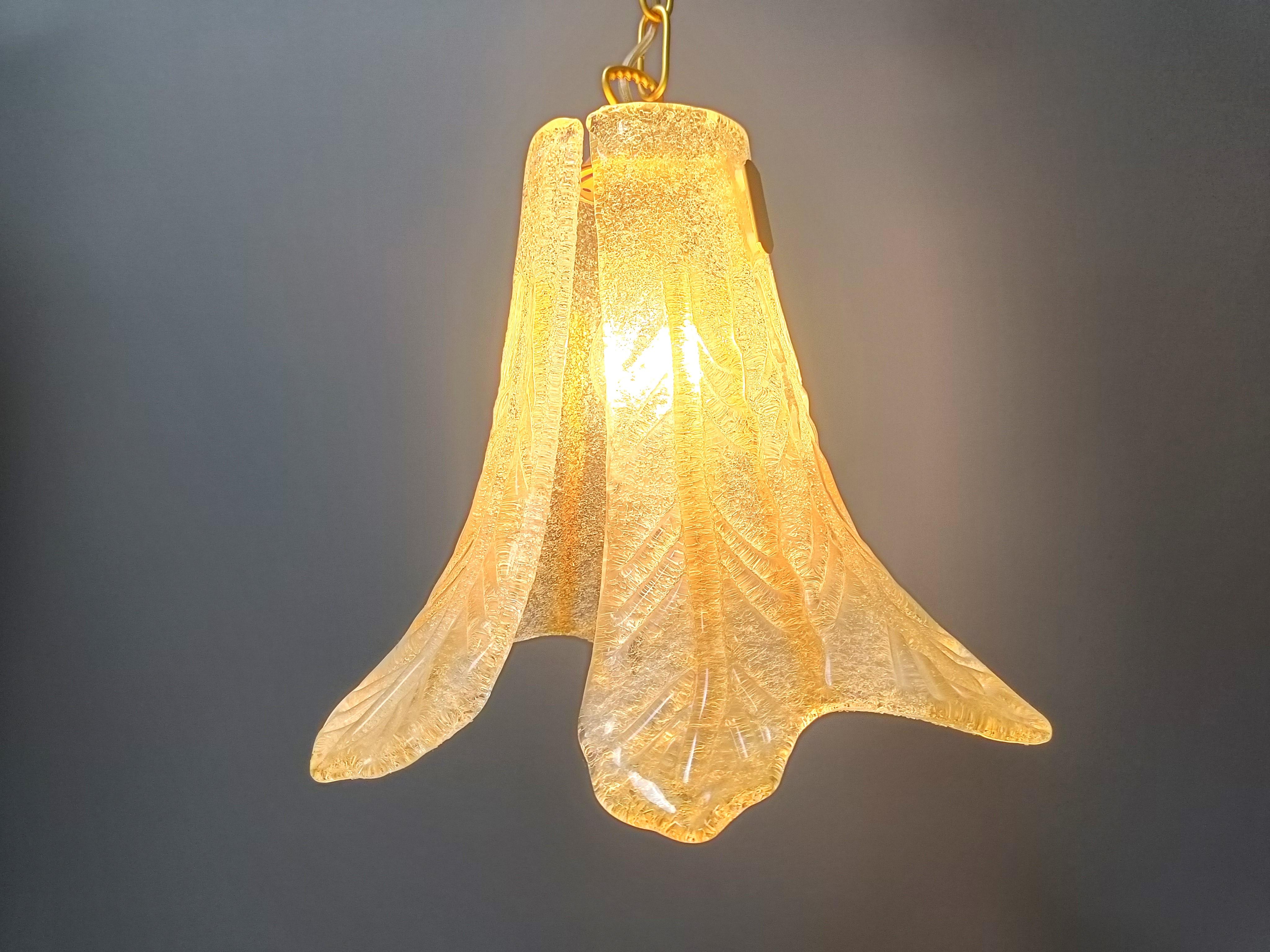 Murano Glass Vintage murano glass pendant light, for Mazzega, 1960s