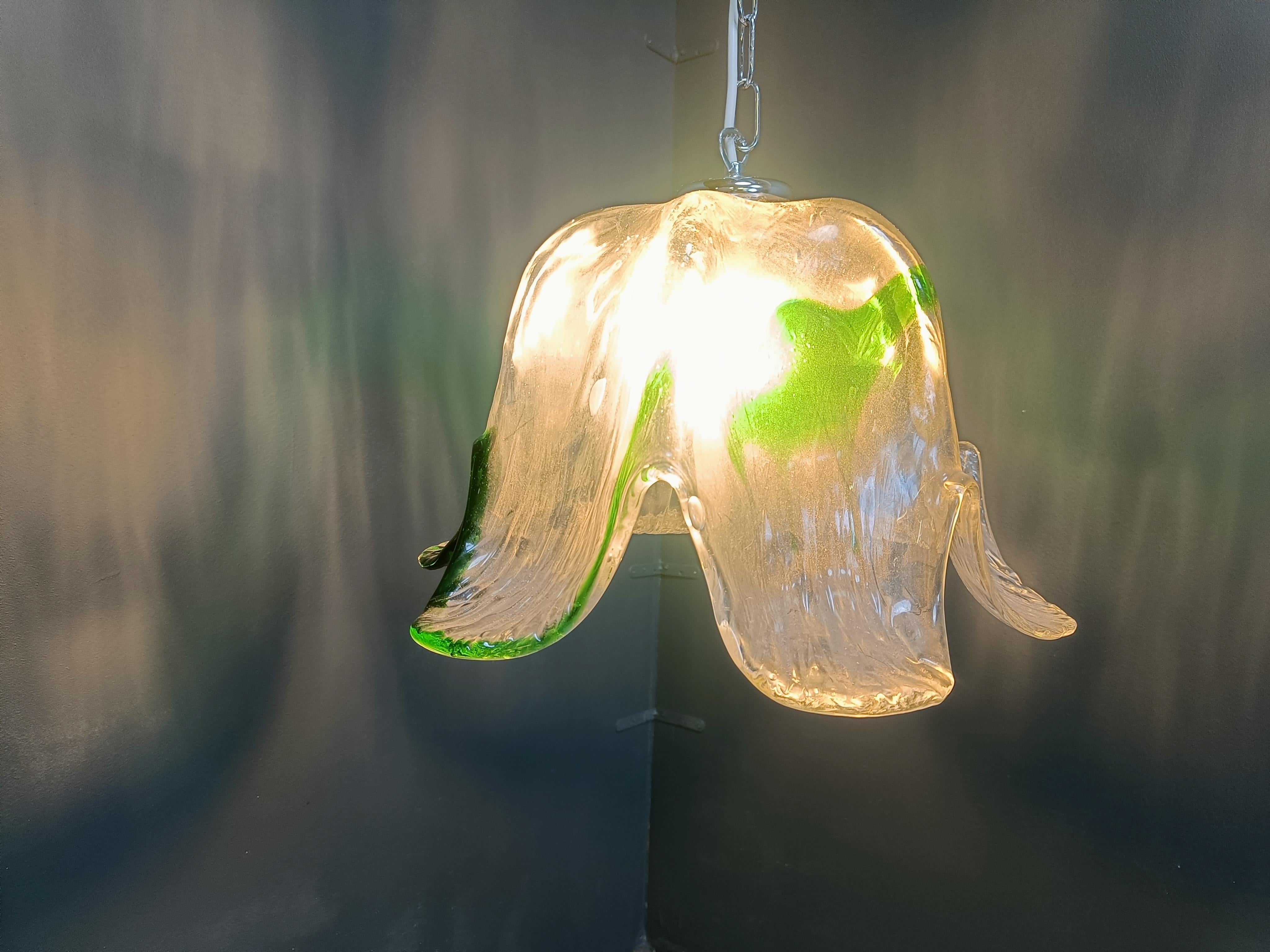 Lampada a sospensione in vetro di Murano vintage, per Mazzega Murano, anni '60 in vendita 2