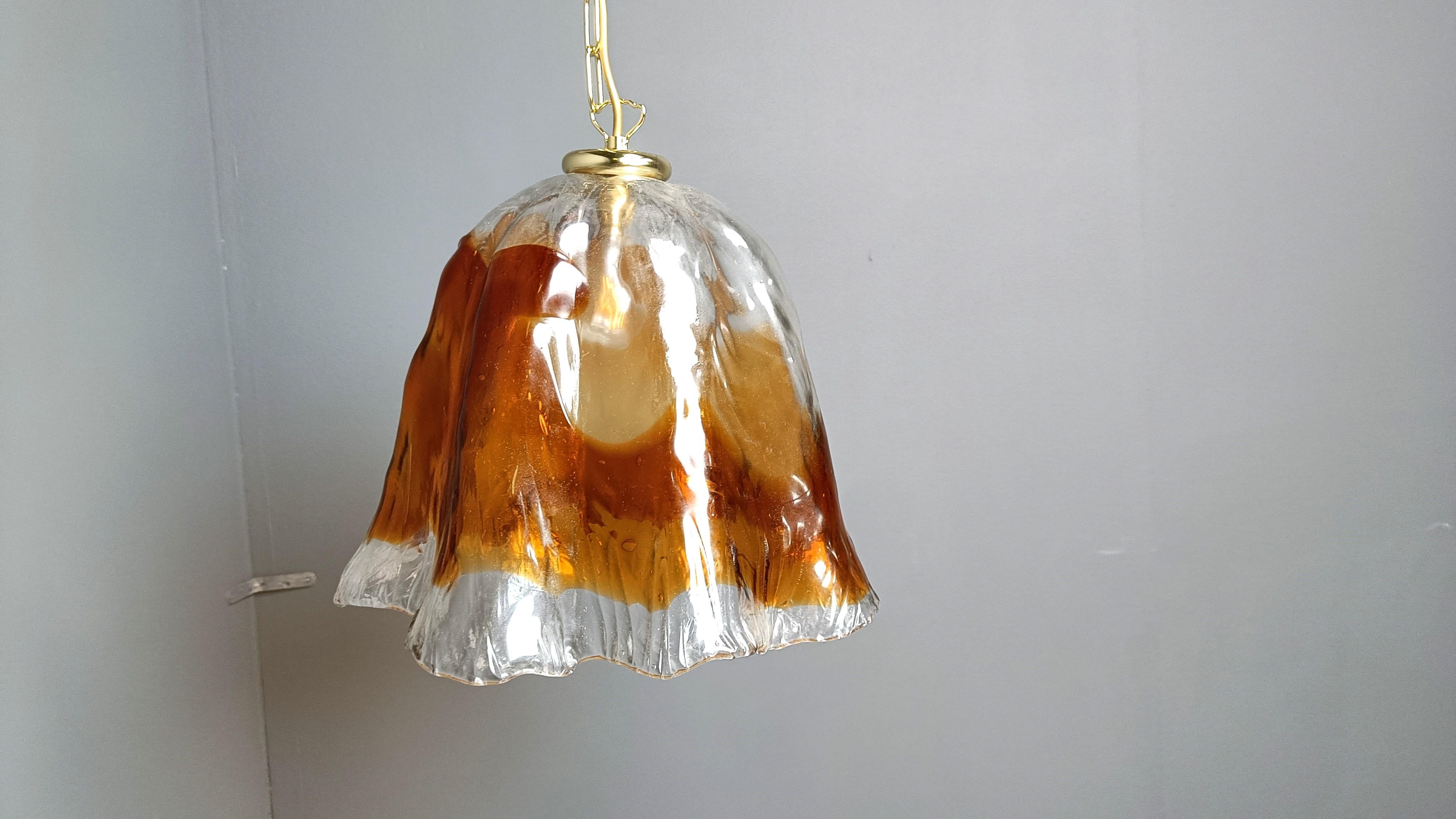 Lampada a sospensione in vetro di Murano vintage, per Mazzega Murano, anni '60 in vendita 2