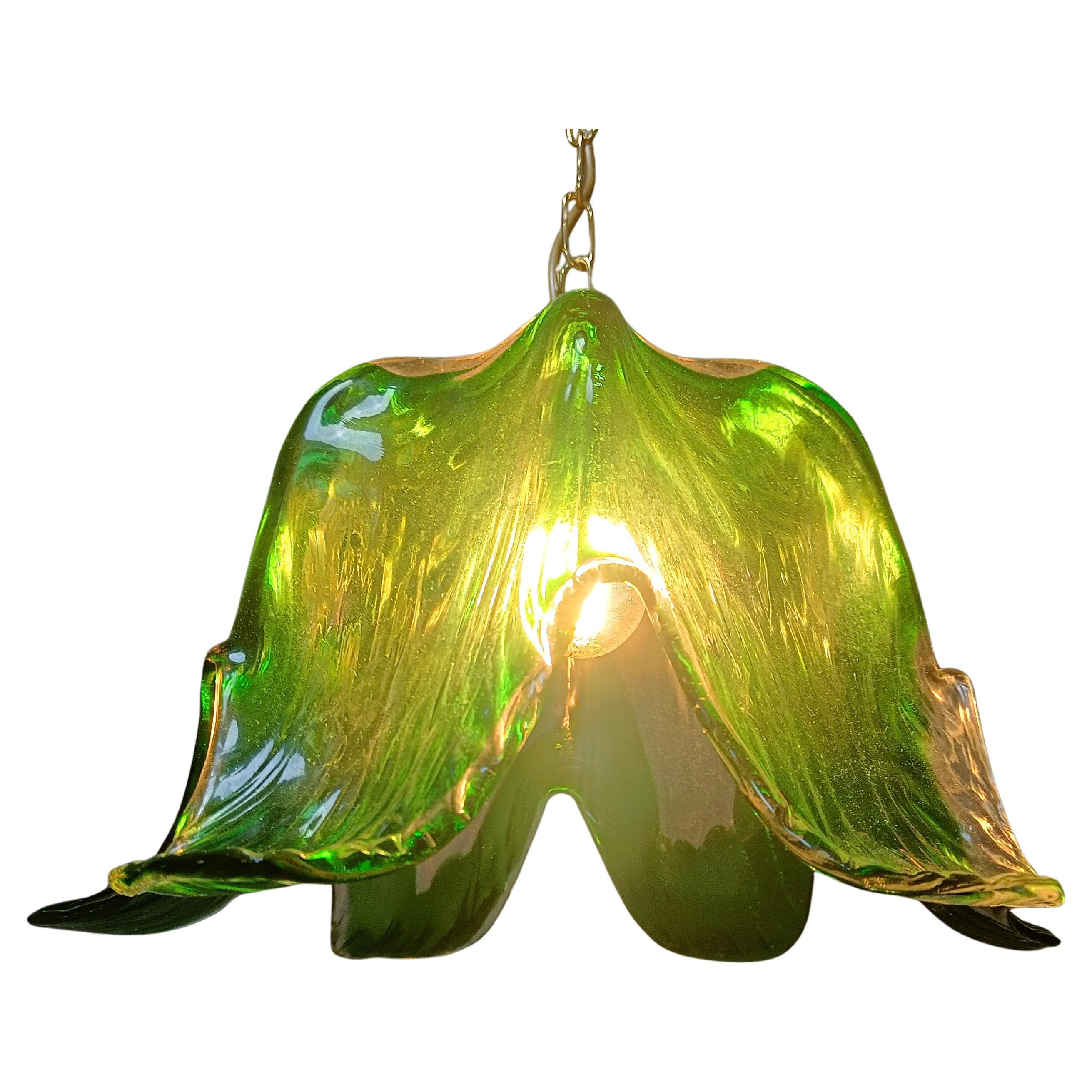 Vintage murano glass pendant light, for Mazzega, 1960s For Sale