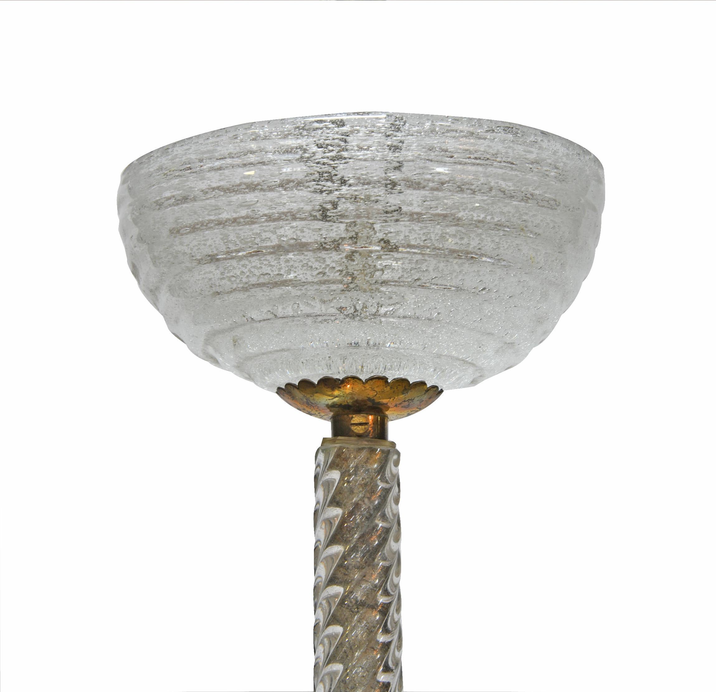 Hand-Crafted Hand Crafted Opalino Murano Glass Flower Pendant with Scalloped Rugiada Details For Sale