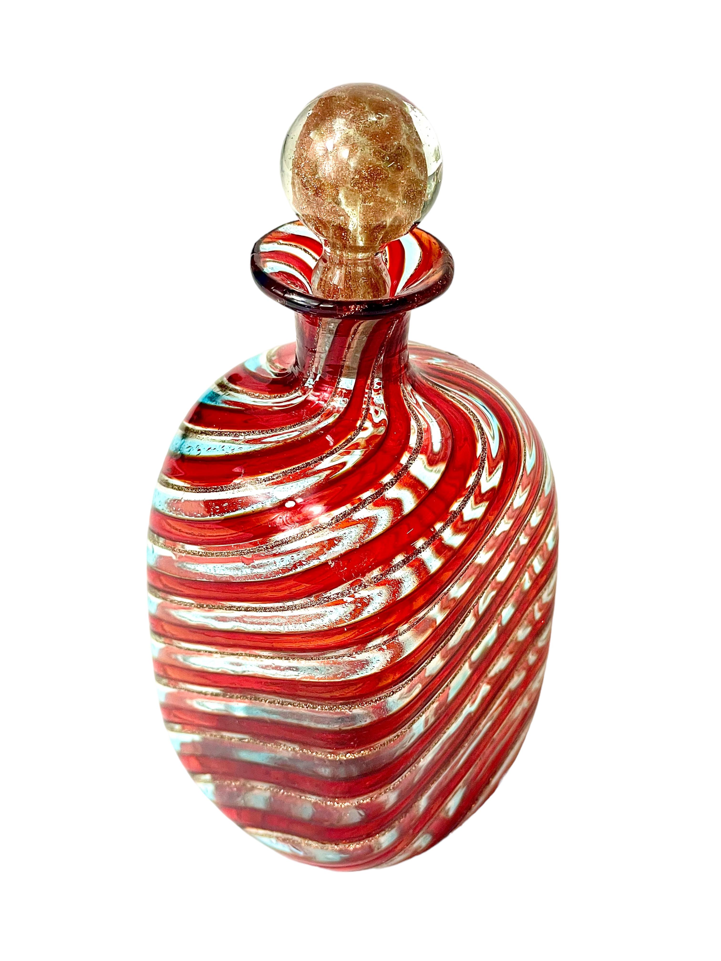 Verre Vieux flacon de parfum en verre de Murano avec bouchon