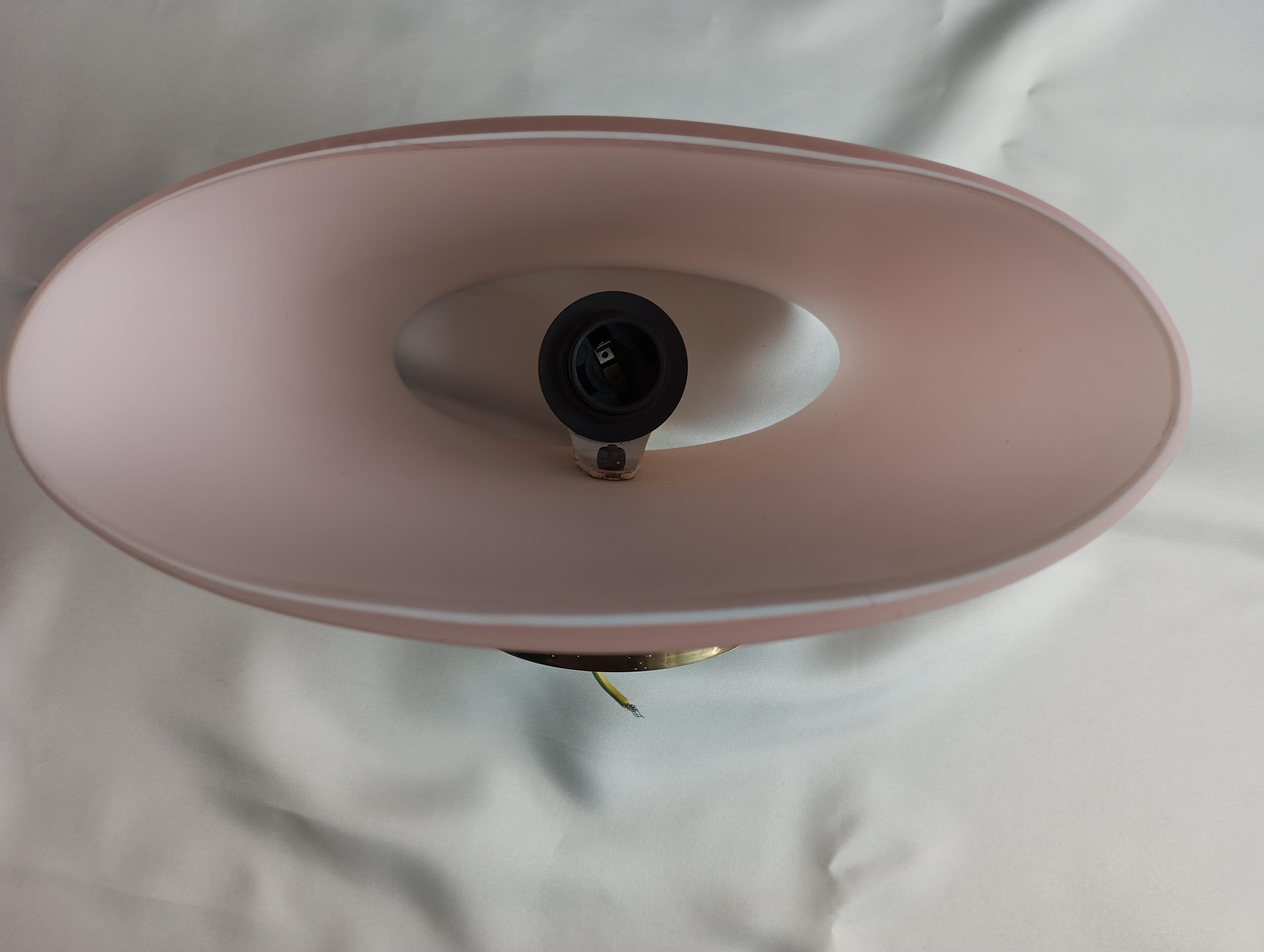 Vintage Murano glass pink wall lamp  Italy For Sale 2