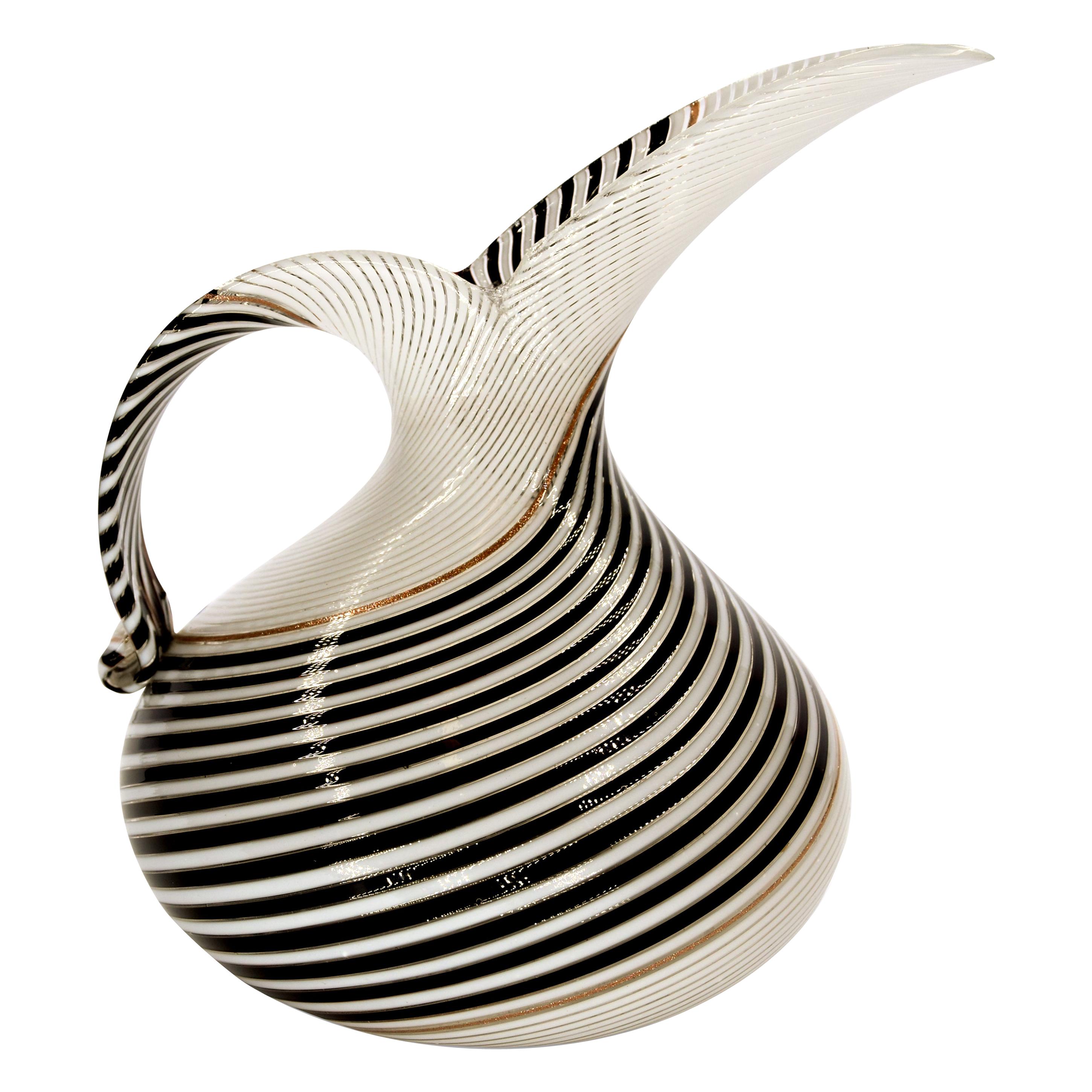 Vintage Murano Glass Pitcher for Aureliano Toso by Dino Martens, 1950s