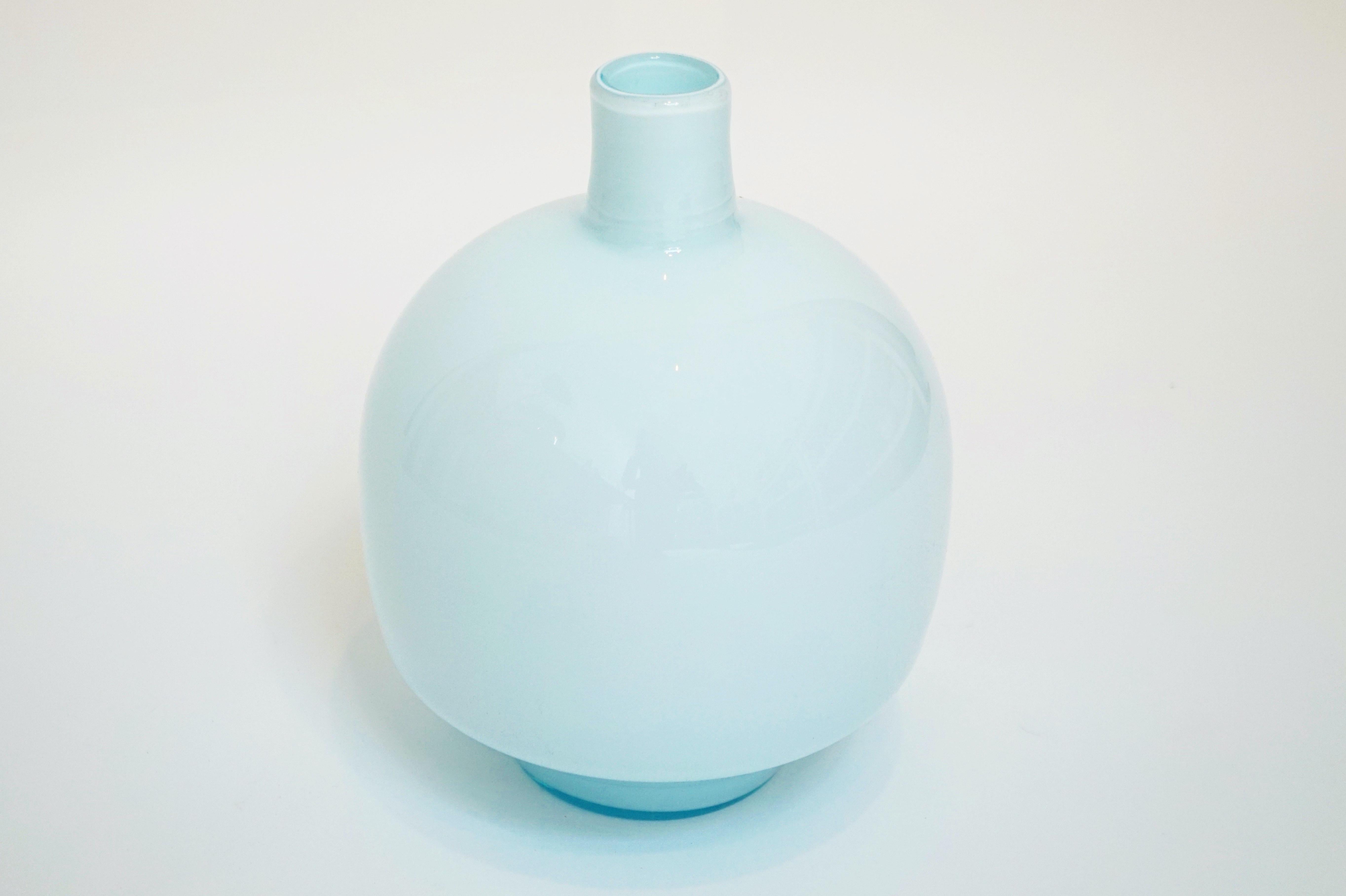 Vintage Murano Glass Powder Blue Vase 2