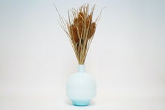 Vintage Murano Glass Powder Blue Vase