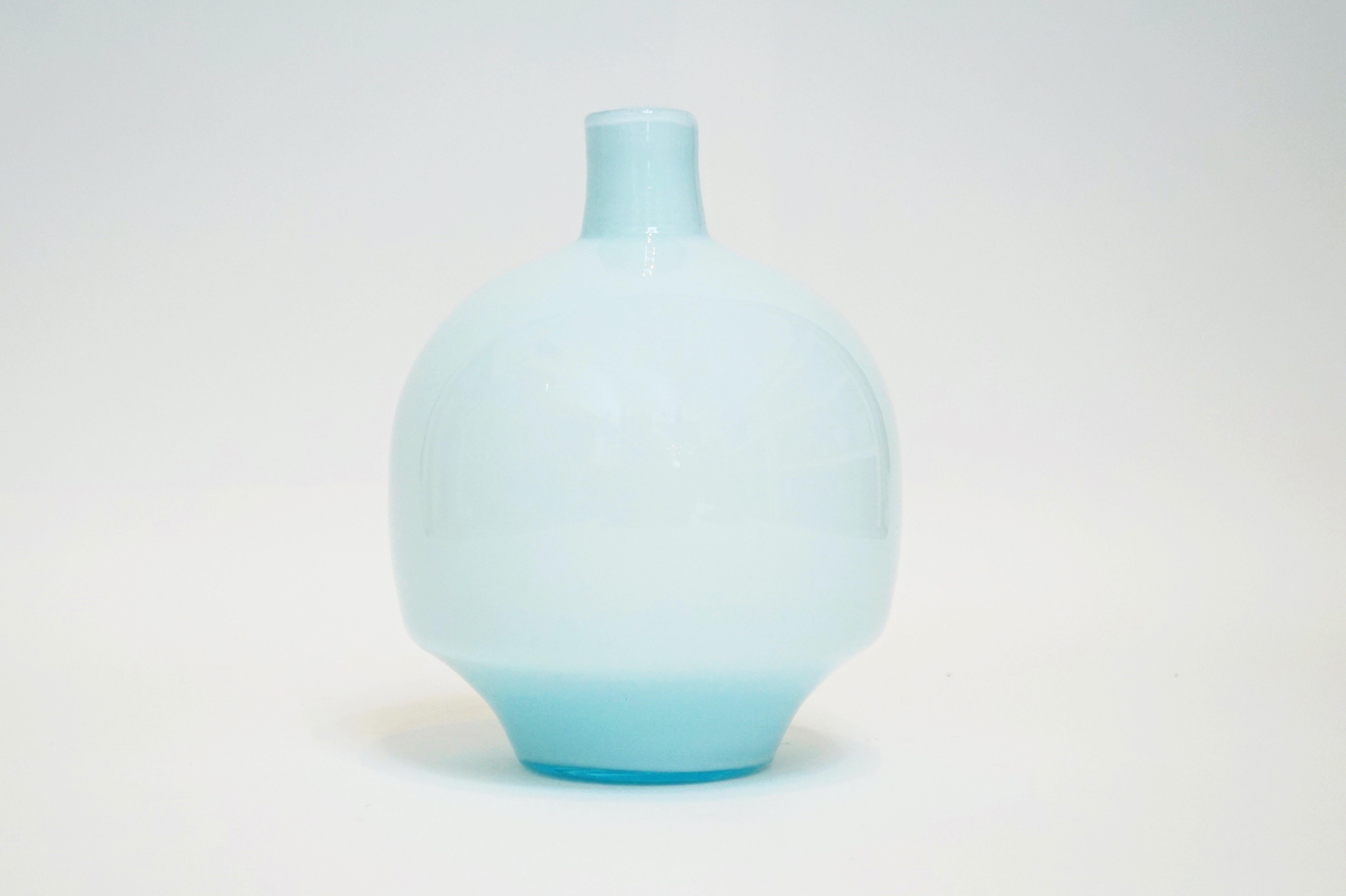 20th Century Vintage Murano Glass Powder Blue Vase