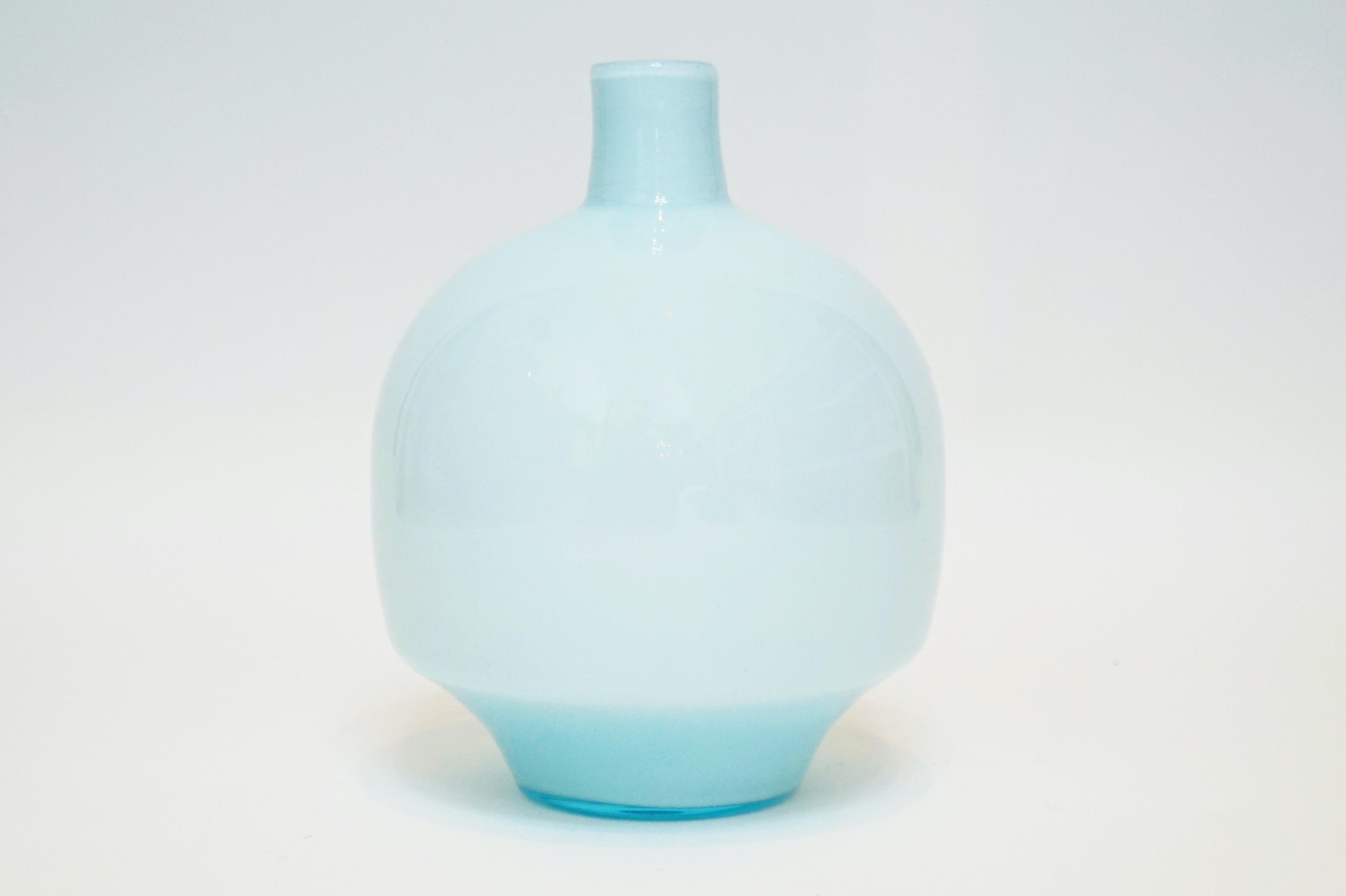 Vintage Murano Glass Powder Blue Vase 1