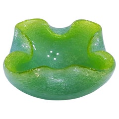 Cuenco Pulegoso de cristal de Murano, verde y azul, moderno de mediados de siglo, Seguso OFERTA DE CIERRE