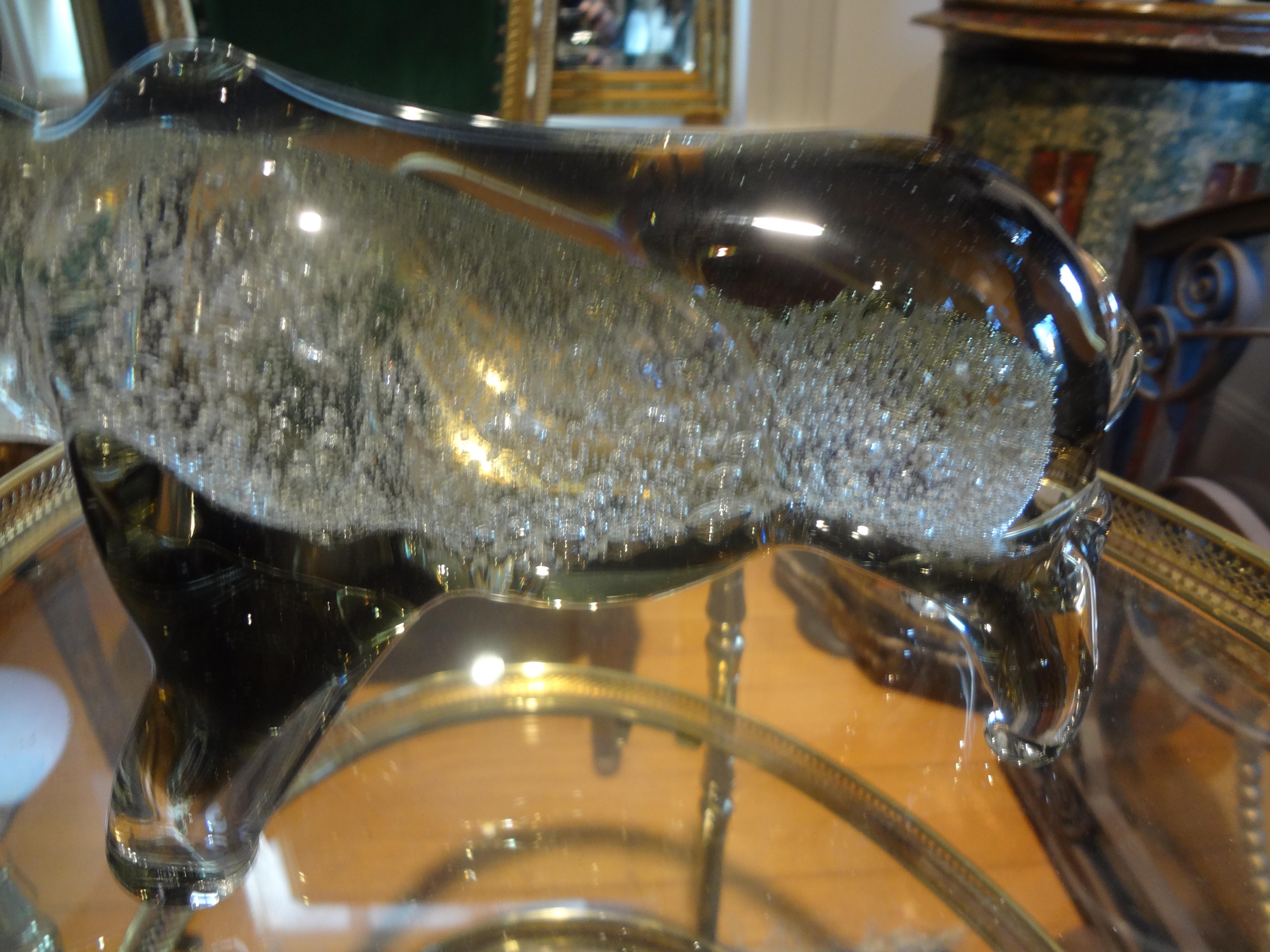Vintage Murano Glass Rhinoceros In Good Condition For Sale In Houston, TX