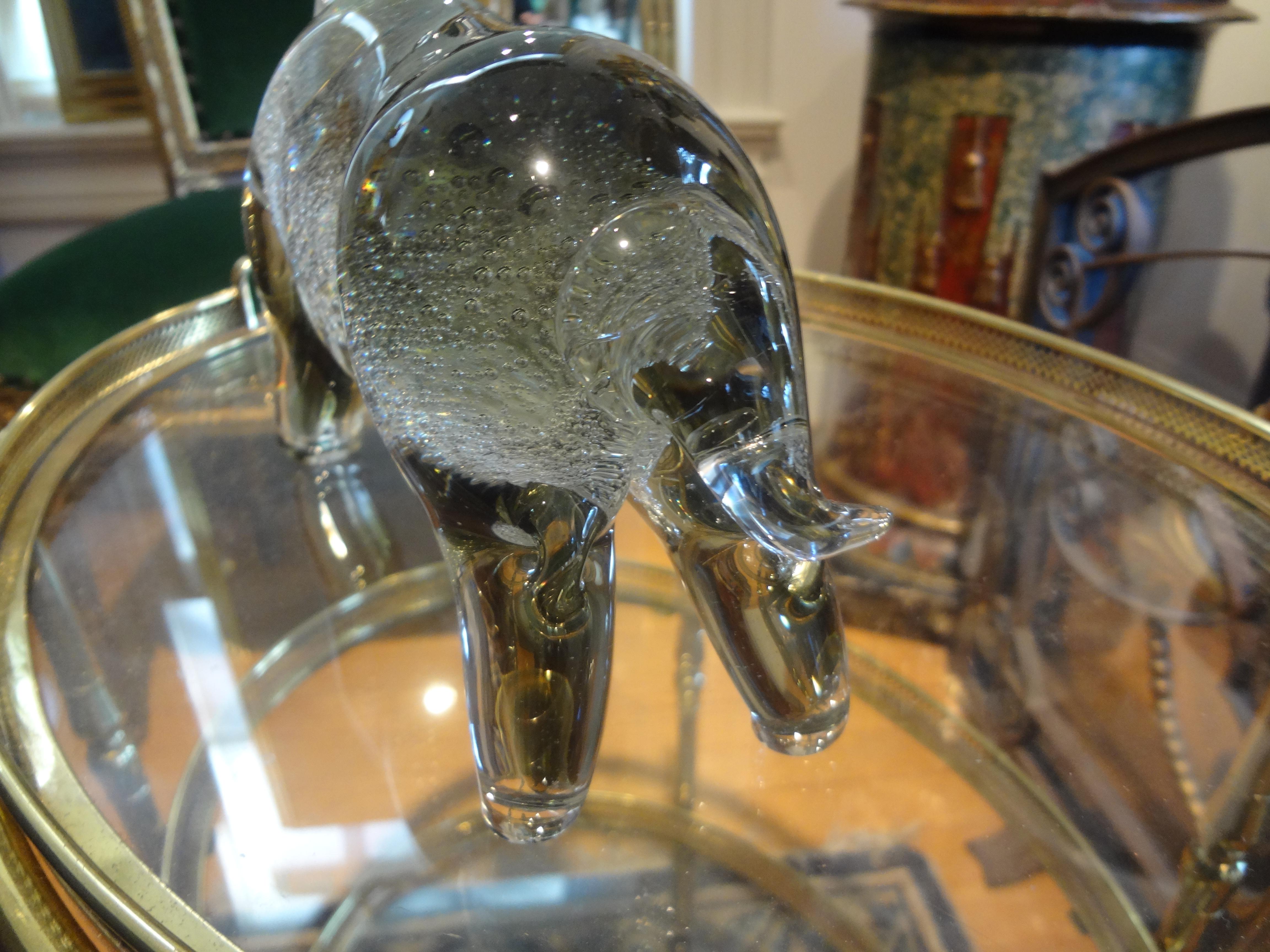 Mid-20th Century Vintage Murano Glass Rhinoceros For Sale