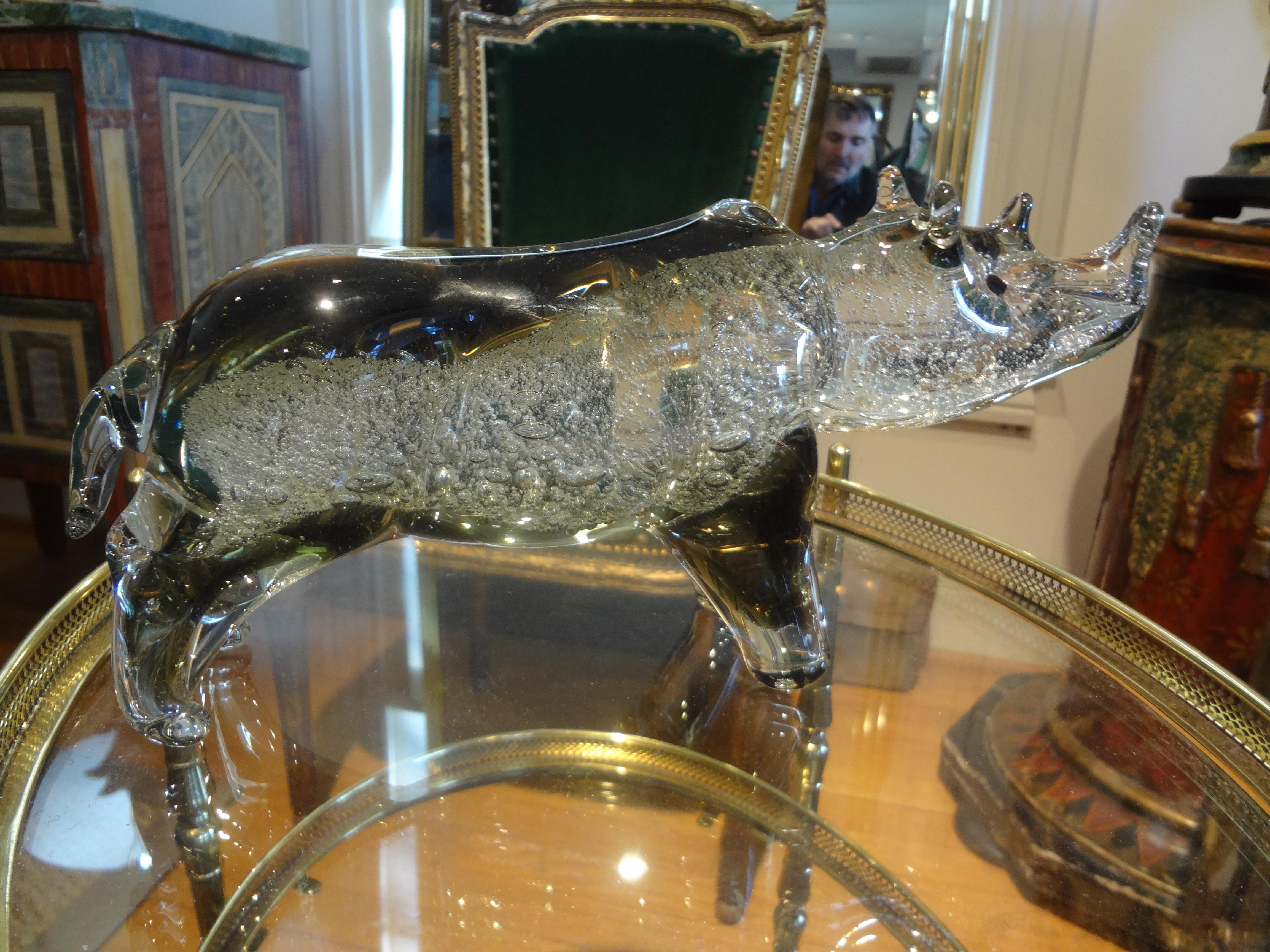 Rinoceronte vintage de cristal de Murano en venta 1