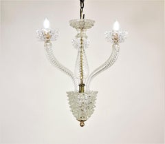 Vintage Murano Glass Rostrato Chandelier in the Manner of Ercole Barovier