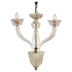 Vintage Murano Glass Rostrato Chandelier in the Manner of Ercole Barovier