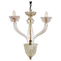 Retro Murano Glass Rostrato Chandelier in the Manner of Ercole Barovier