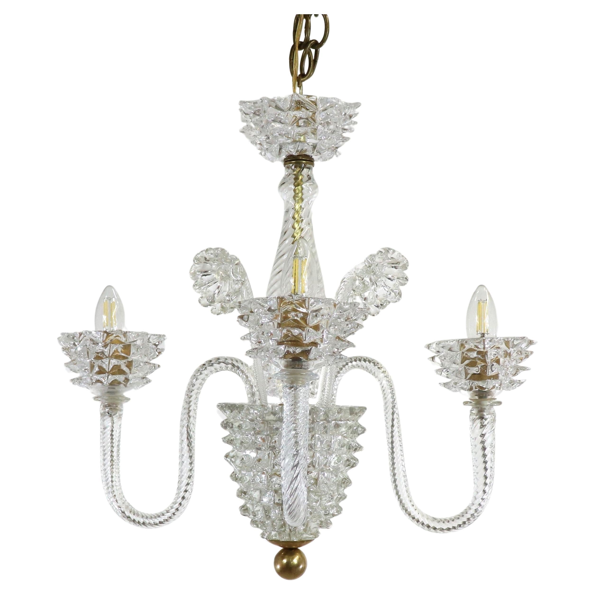 Vintage Murano Glass Rostrato Chandelier in the Manner of Ercole Barovier