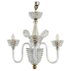 Vintage Murano Glass Rostrato Chandelier in the Manner of Ercole Barovier