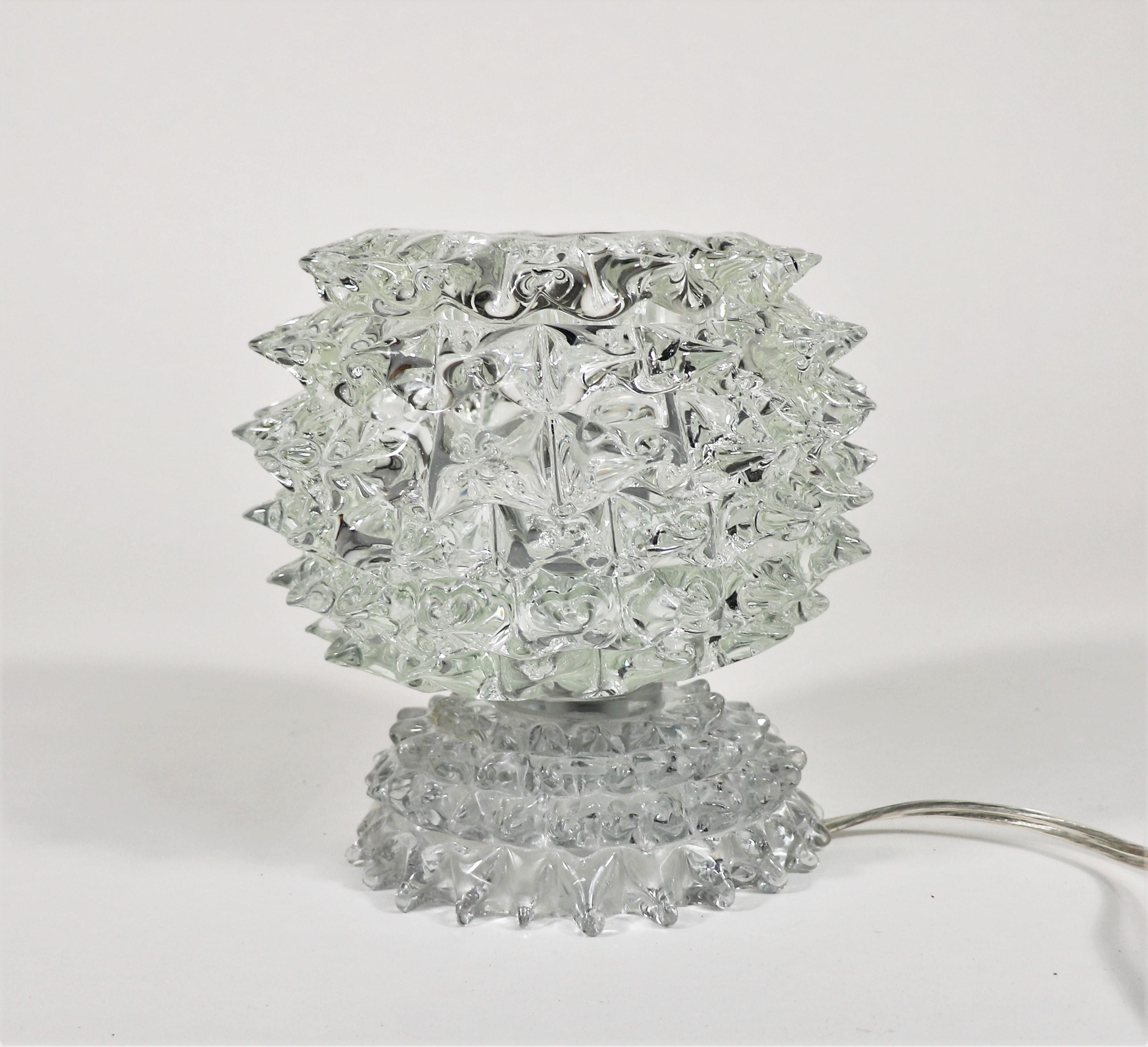 Vintage Murano Glass Rostrato Table Lamp in the Manner of Ercole Barovier For Sale 5